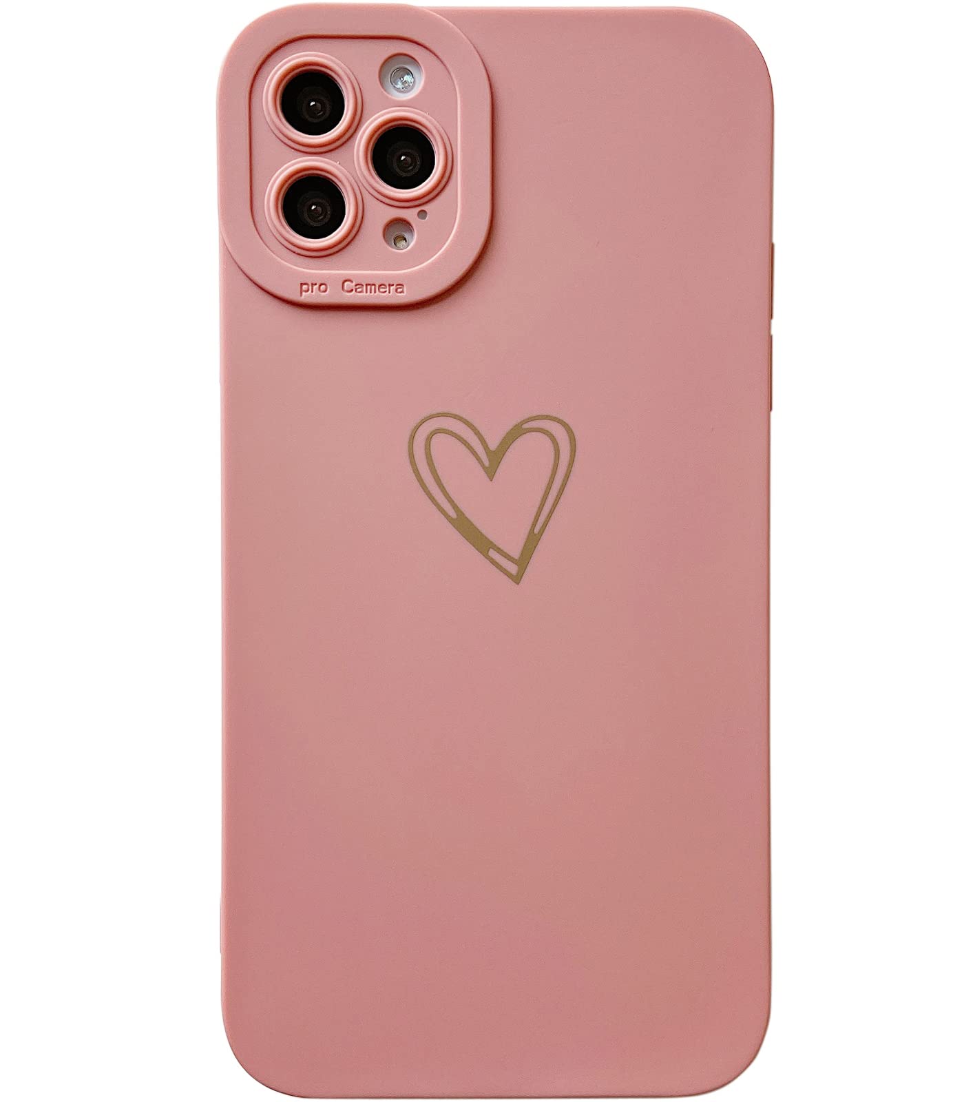 Qokey Cute Heart Plated iPhone 12 Pro Max Case 6.7
