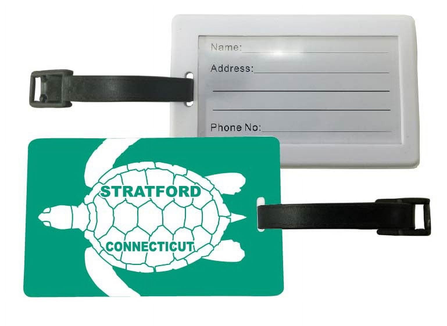 Stratford Connecticut Turtle Design Souvenir Travel Luggage Tags (2-Pack) - Perfect for Vacation, Cruise & Business Trips