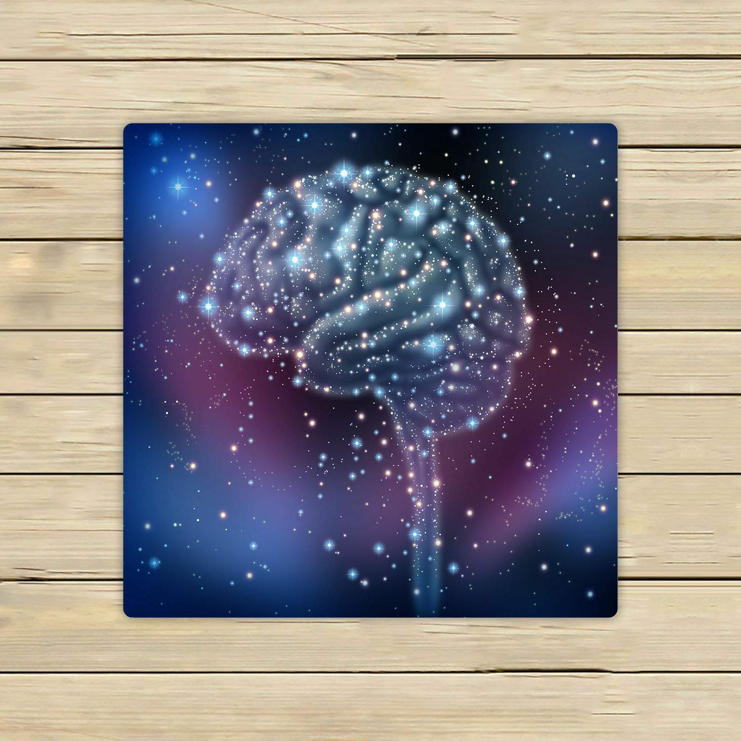 ECZJNT Space-Themed Human Brain Beach Towel - 13x13 Inch Galaxy Print Bath Towel for Pool, Beach, Travel & Home Decor | Stars & Planets Design for Outdoor & Indoor Use