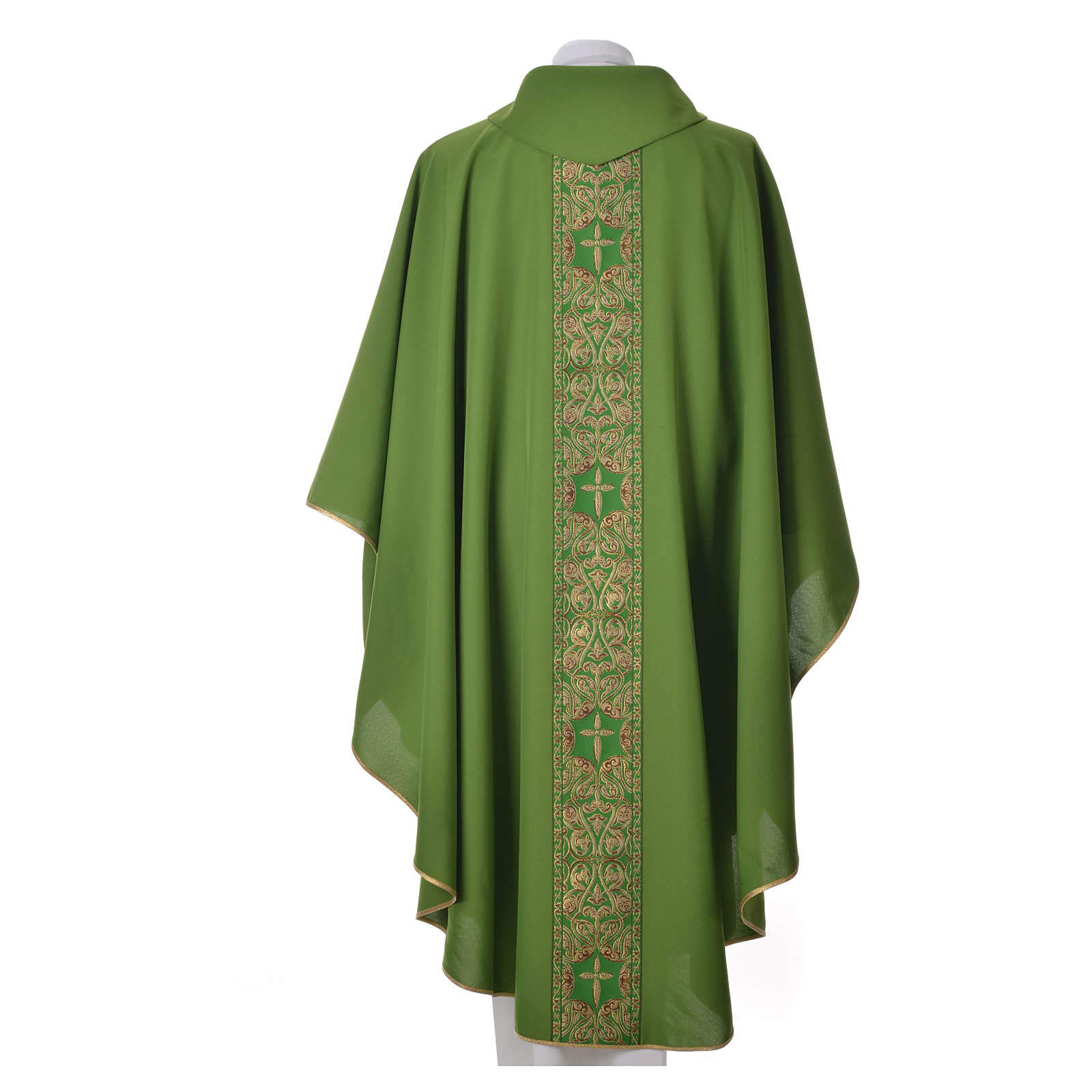 Red 100% Polyester Chasuble with Golden Embellishments - Perfect for Church Services, Religious Ceremonies & Special Occasions