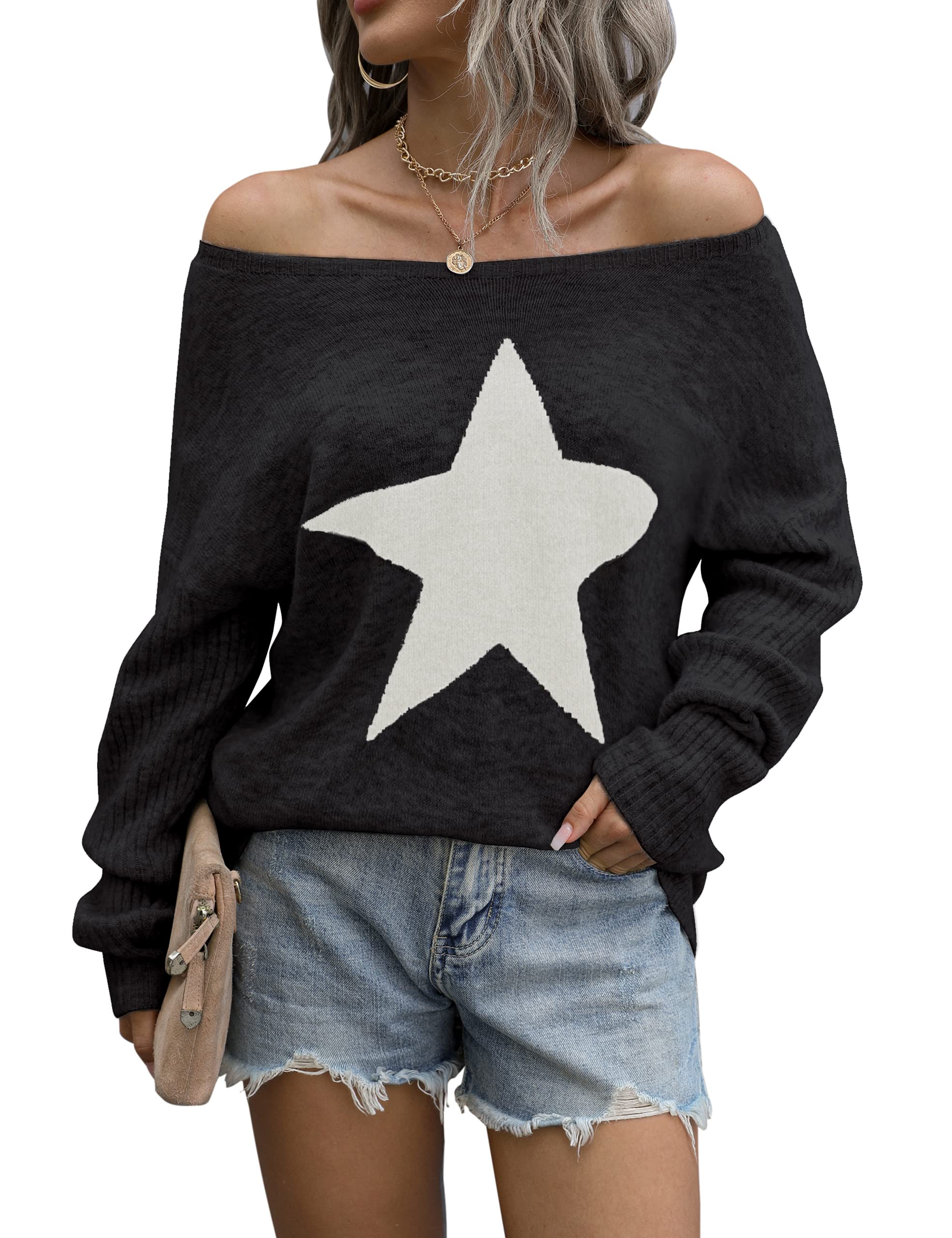 Blooming Jelly Women's Knitted Pullover - Oversized Graphic Sweatshirt for Leggings | Casual Outfit