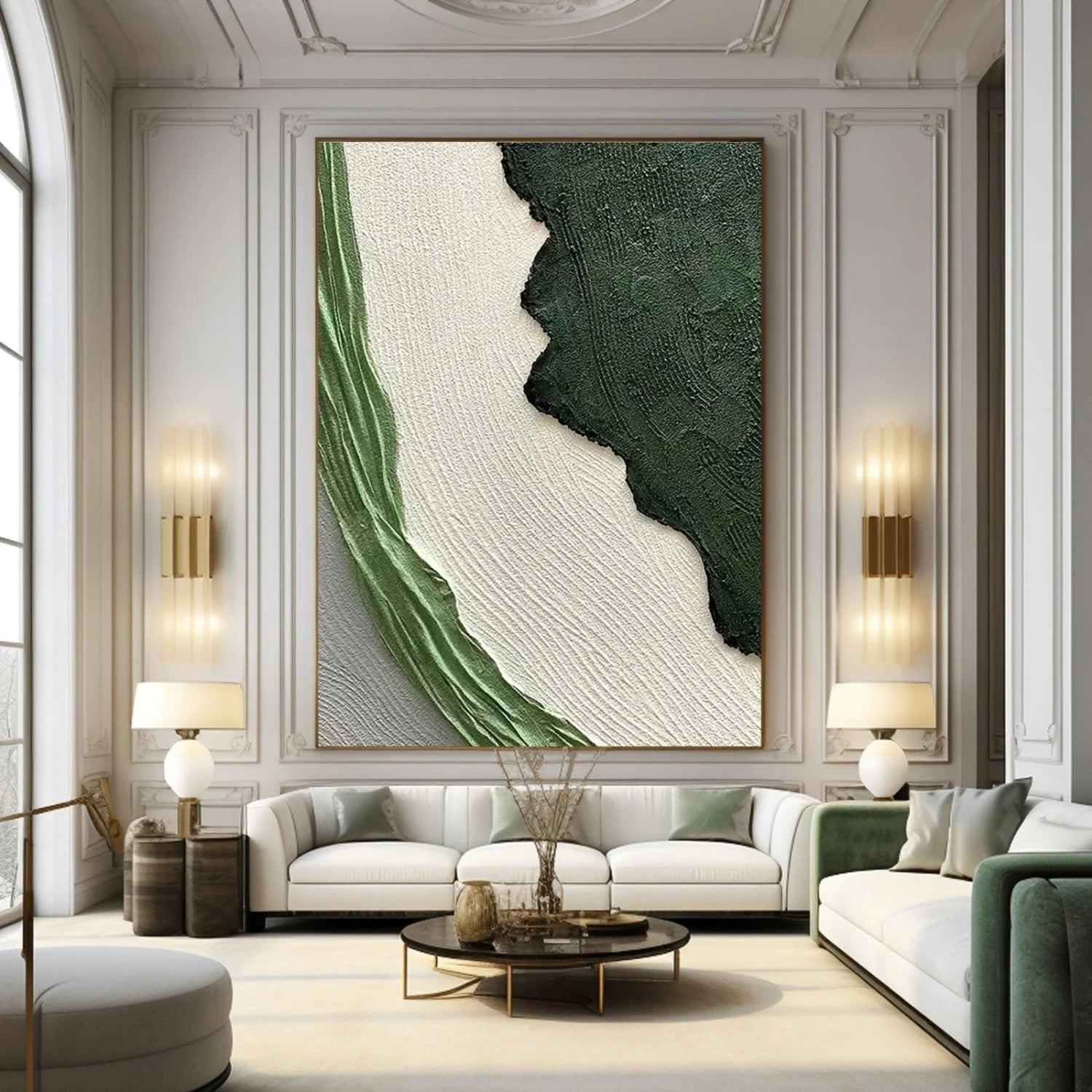 Blue & Green Abstract Wall Art Print #BG113 - Modern Canvas Painting for Living Room, Bedroom & Office Decor