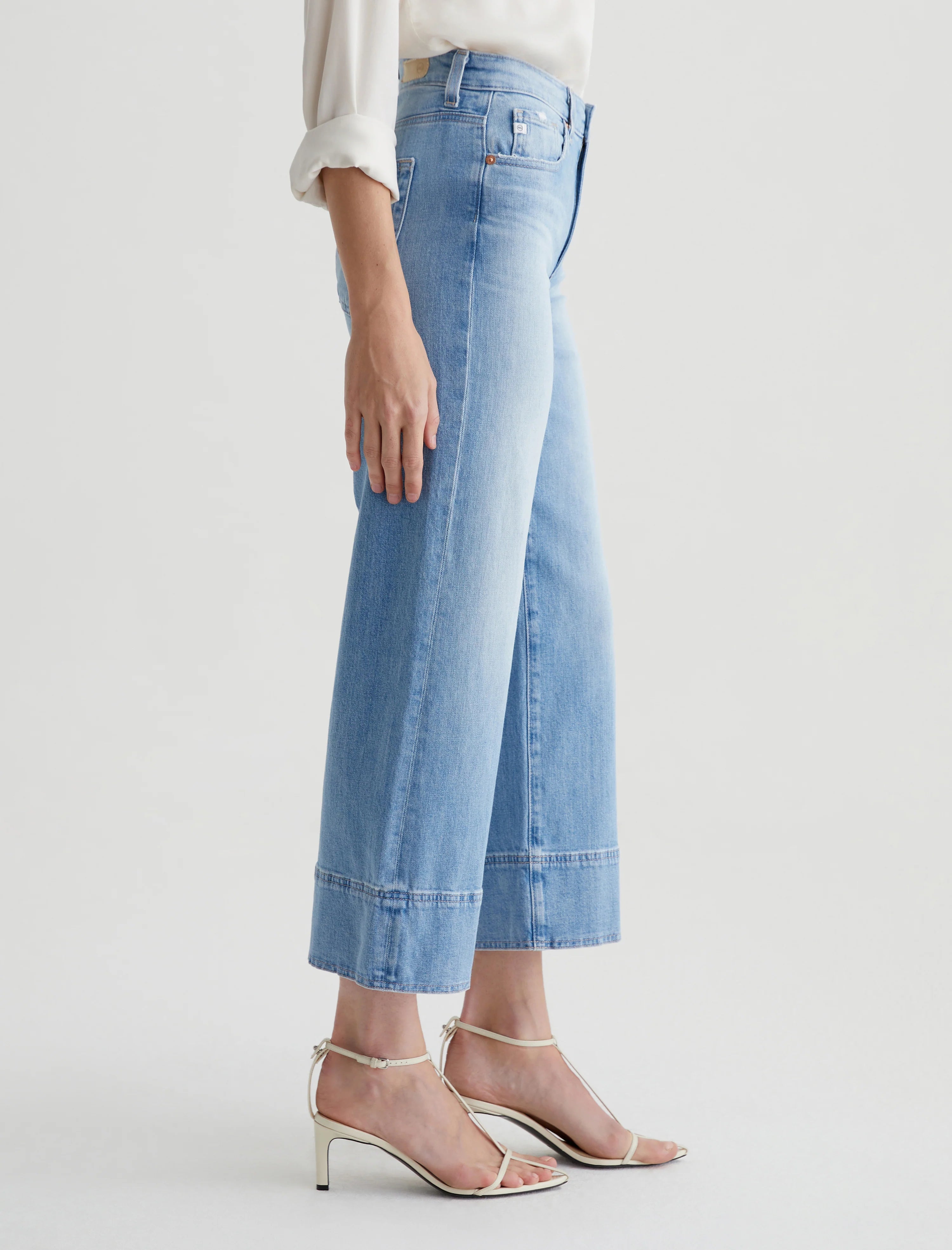 AG Jeans Saige Wide Leg Crop Jeans for Women - High Waist Distressed Denim Pants for Casual & Streetwear Outfits