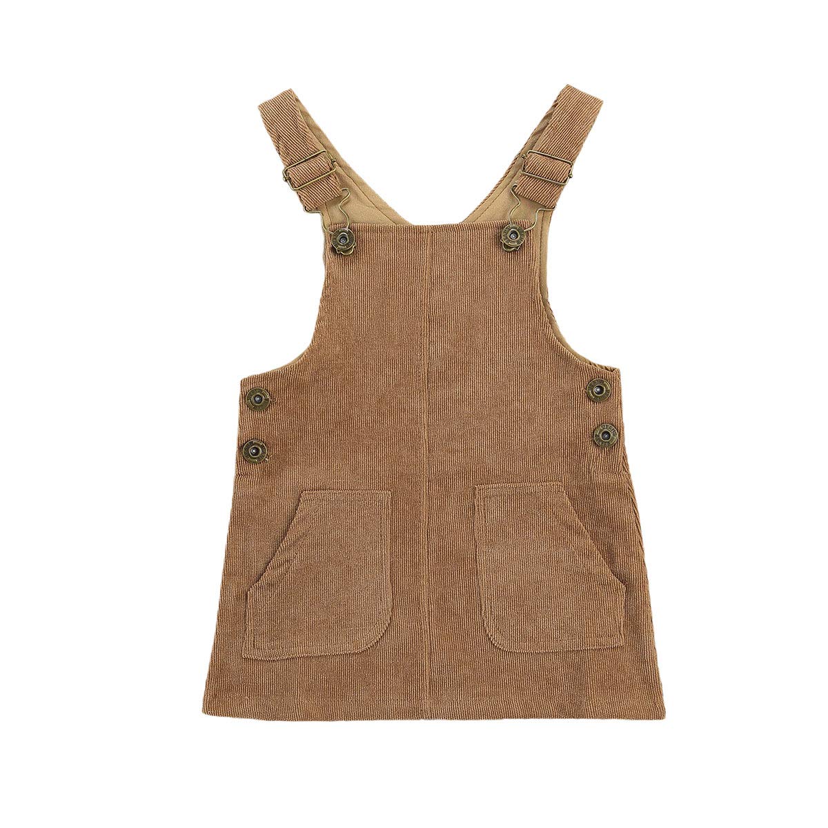 Baby Girls Corduroy Sleeveless Suspender Dress with Pocket - Casual A-Line Overall Skirt for Infants | Perfect for Playdates, Photo Shoots & Everyday Wear