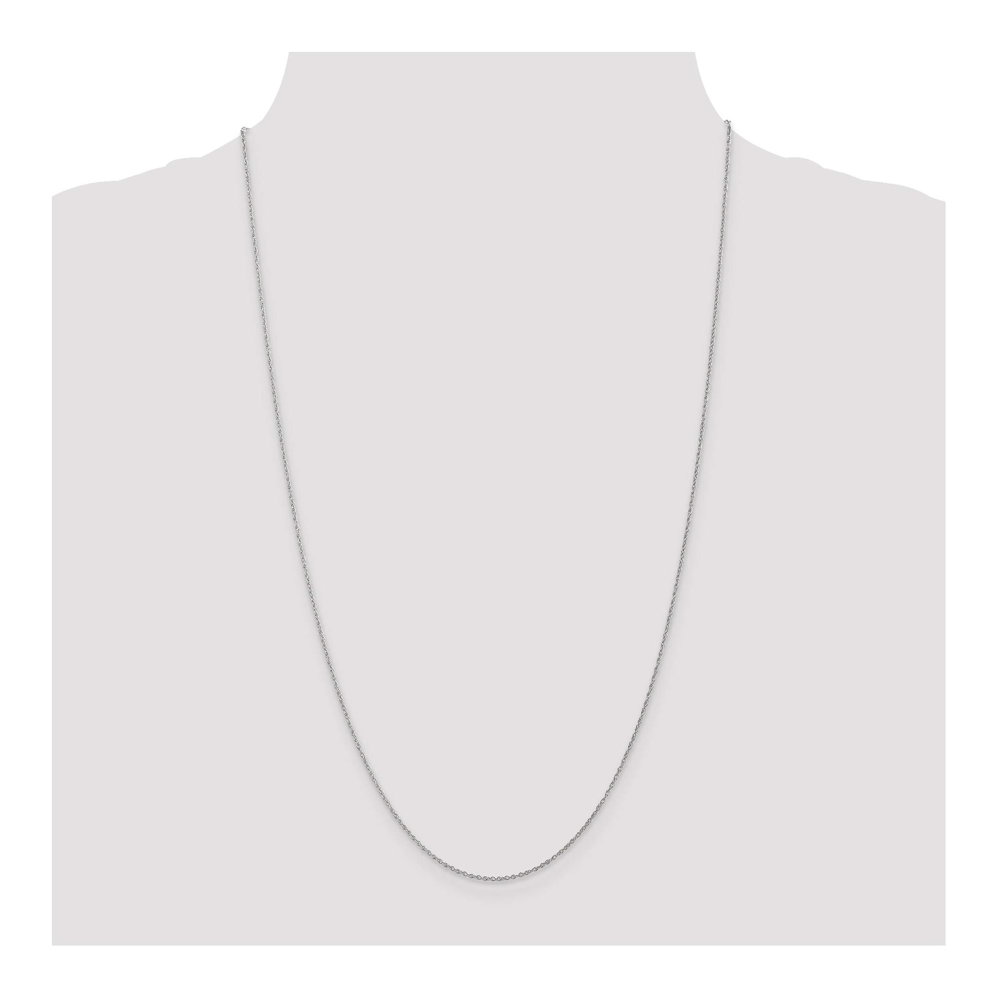 10K White Gold 0.8mm Polished Lite Baby Rope Chain Necklace - 16 Inch Dainty Jewelry for Women - Perfect for Everyday Wear, Gifts & Special Occasions