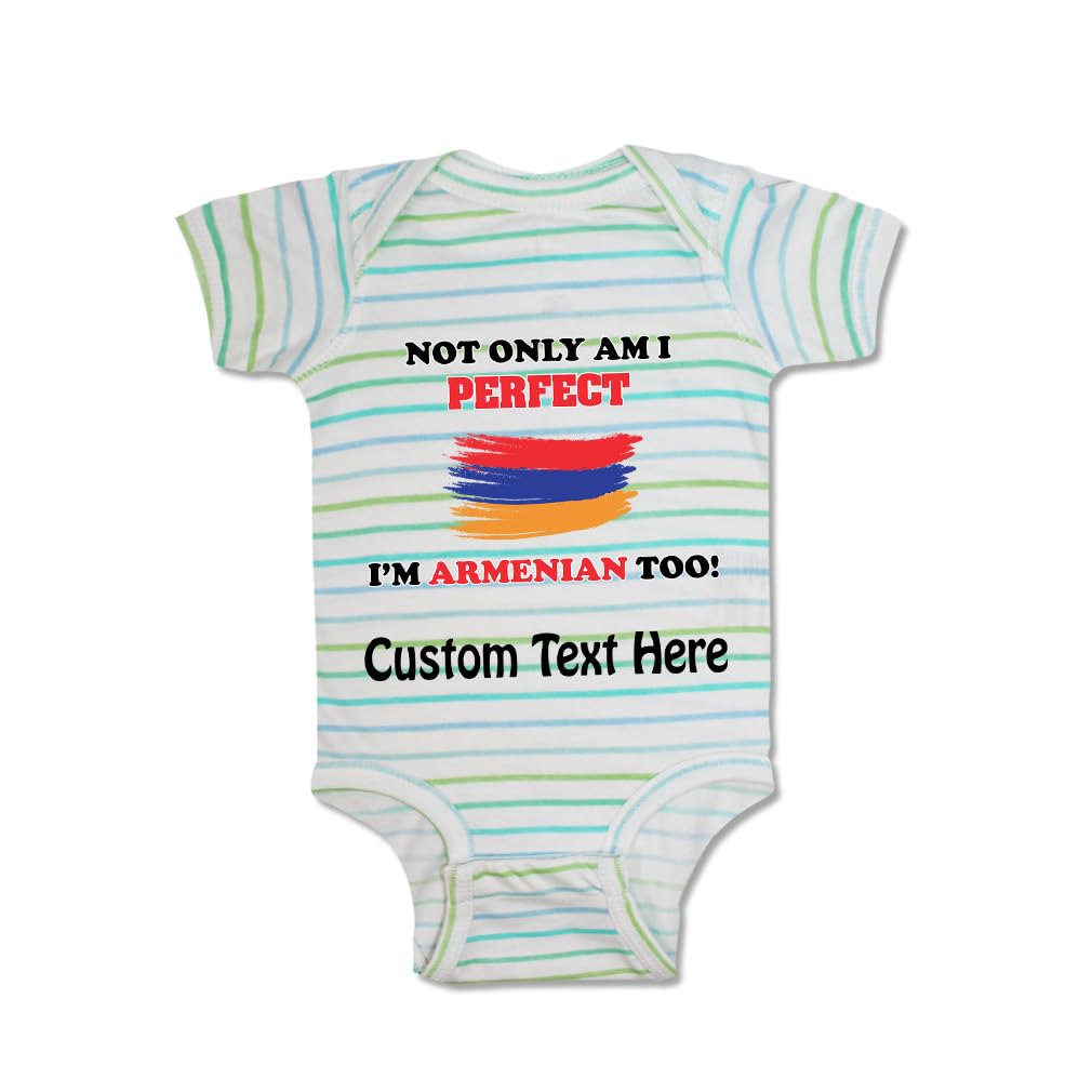 Funny Baby Bodysuit - 'Not Only I'm Perfect I'm Armenian Too' Cute Outfit for Boys & Girls | Perfect for Family Gatherings, Holidays & Armenian Cultural Events