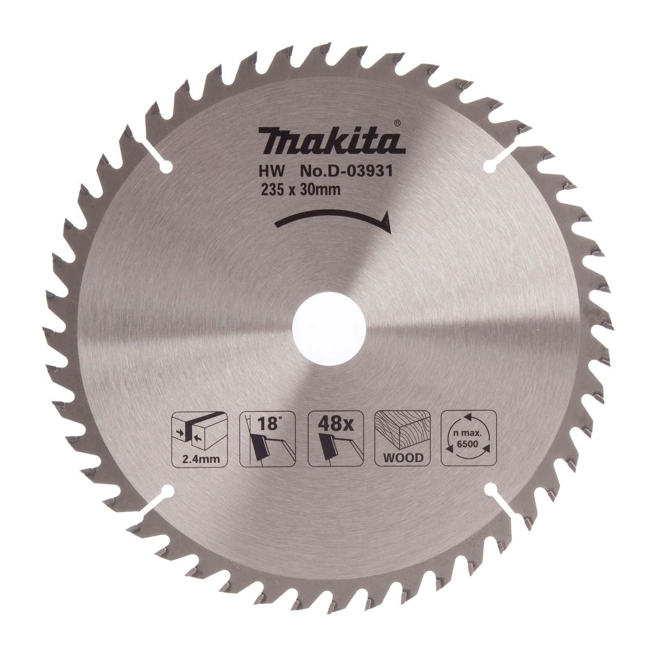 Makita D-03931 7-1/4 Inch Standard Circular Saw Blade for Wood Cutting - Compatible with Portable Saws - Perfect for DIY Projects, Home Renovation, and Professional Carpentry Work