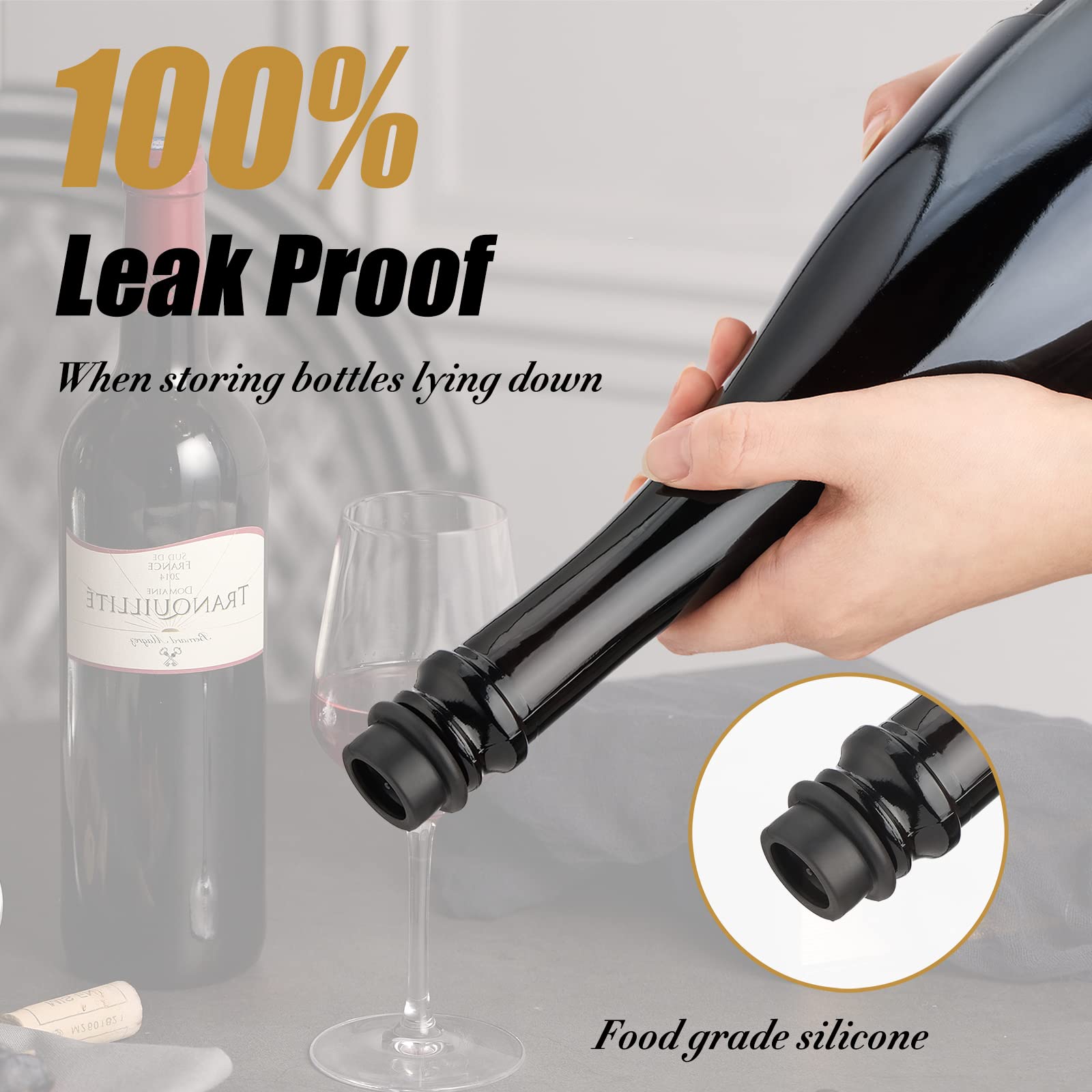 Premium OWO Wine Vacuum Pump with 4 Stoppers - Stainless Steel Wine Saver & Preserver Kit - Reusable Air Remover Pump for Freshness - Perfect for Red, White & Sparkling Wine Preservation at Home or Parties