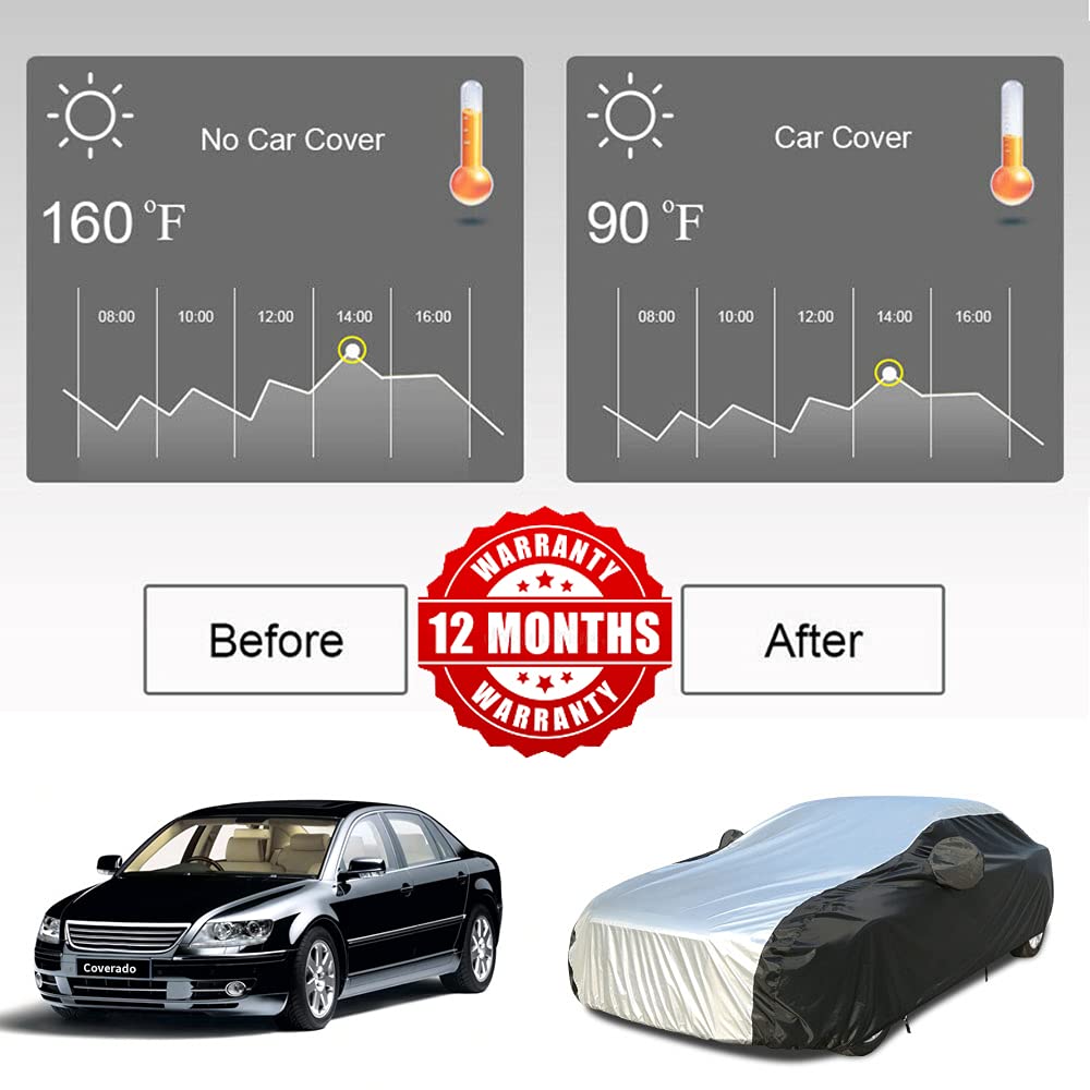 Waterproof All-Weather Car Cover for Outdoor Protection - Rain, Sun & Snow Resistant with PU Sealed Tape - Universal Fit for Sedans (201