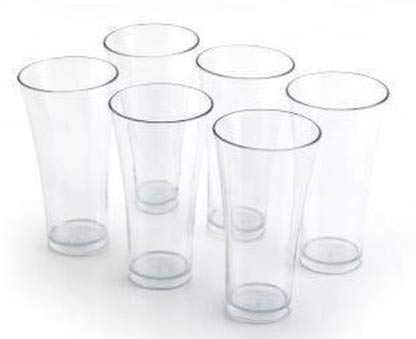 SIXFIRE® Unbreakable Plastic Drinking Glasses Set of 6 - 300ml Clear ABS Polycarbonate Cups for Juice, Beer, Wine, Cocktails - Shatterproof Tumblers Perfect for Parties, Picnics, Outdoor Dining & Home Use