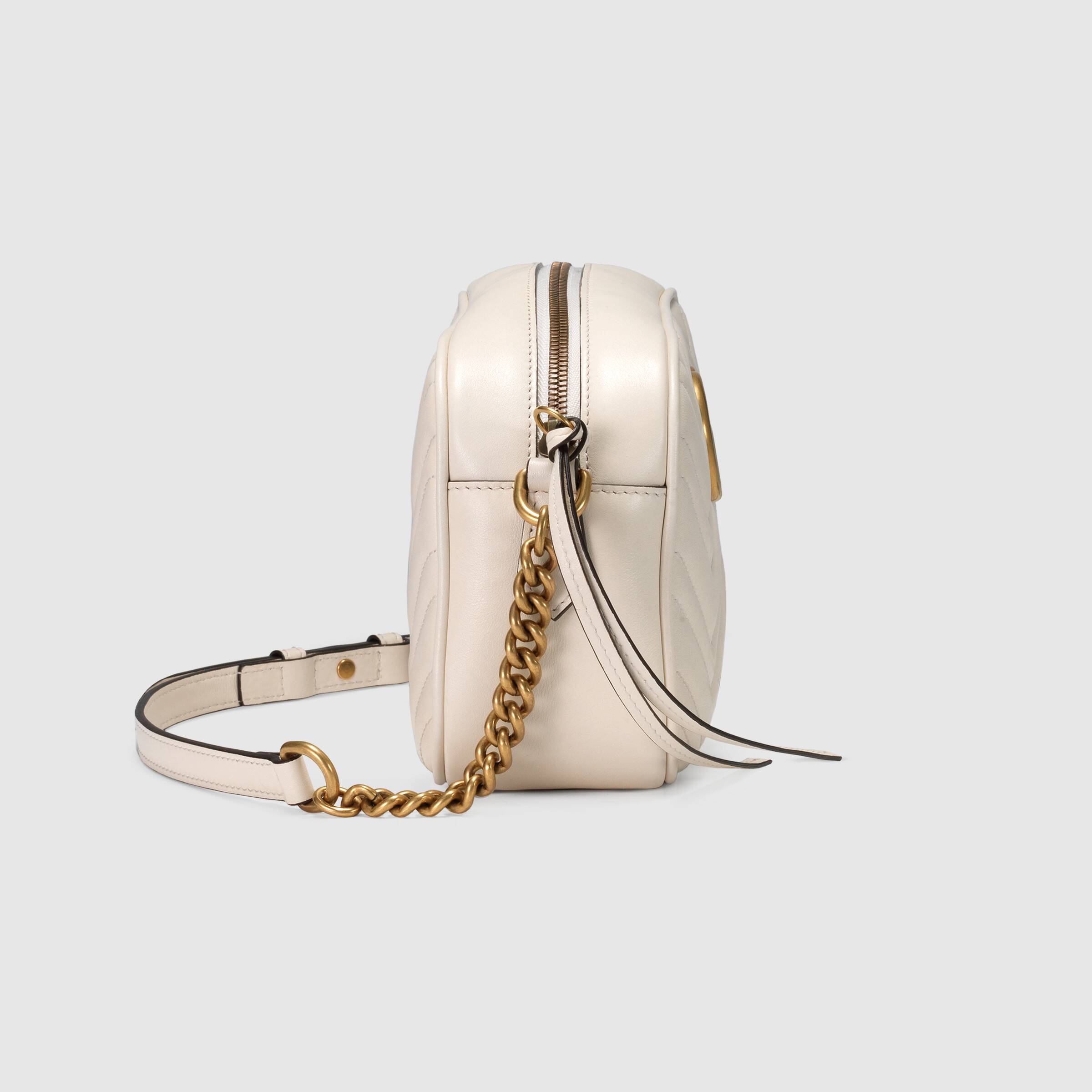 Gucci GG Marmont Small Matelassé Shoulder Bag in White | Luxury Leather Crossbody Purse for Women | Perfect for Date Night, Office & Special Occasions