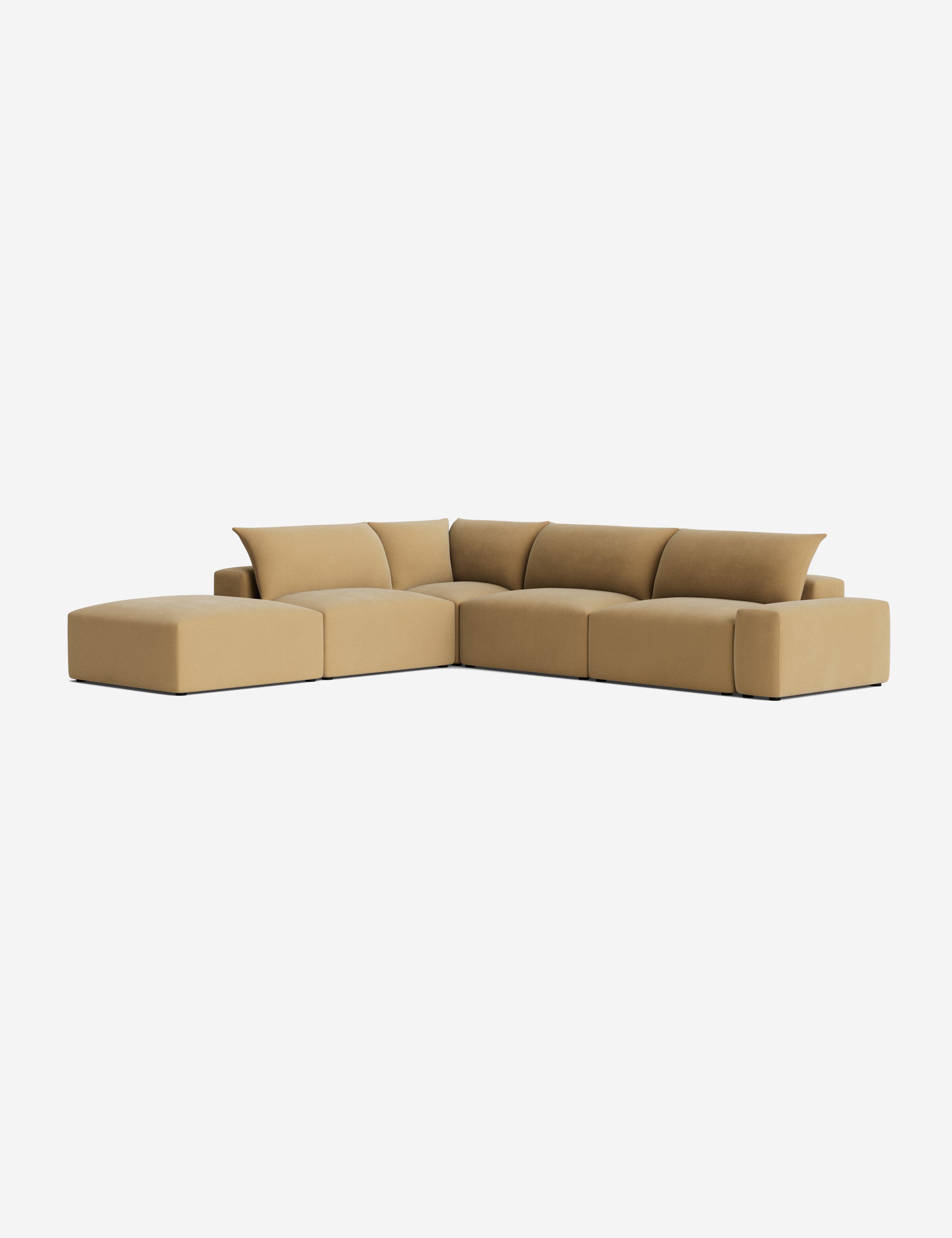 Brinley Chaise Sectional Sofa - Modern L-Shaped Couch with Chaise Lounge for Living Room, Family Room & Home Theater - Comfortable Fabric Upholstery