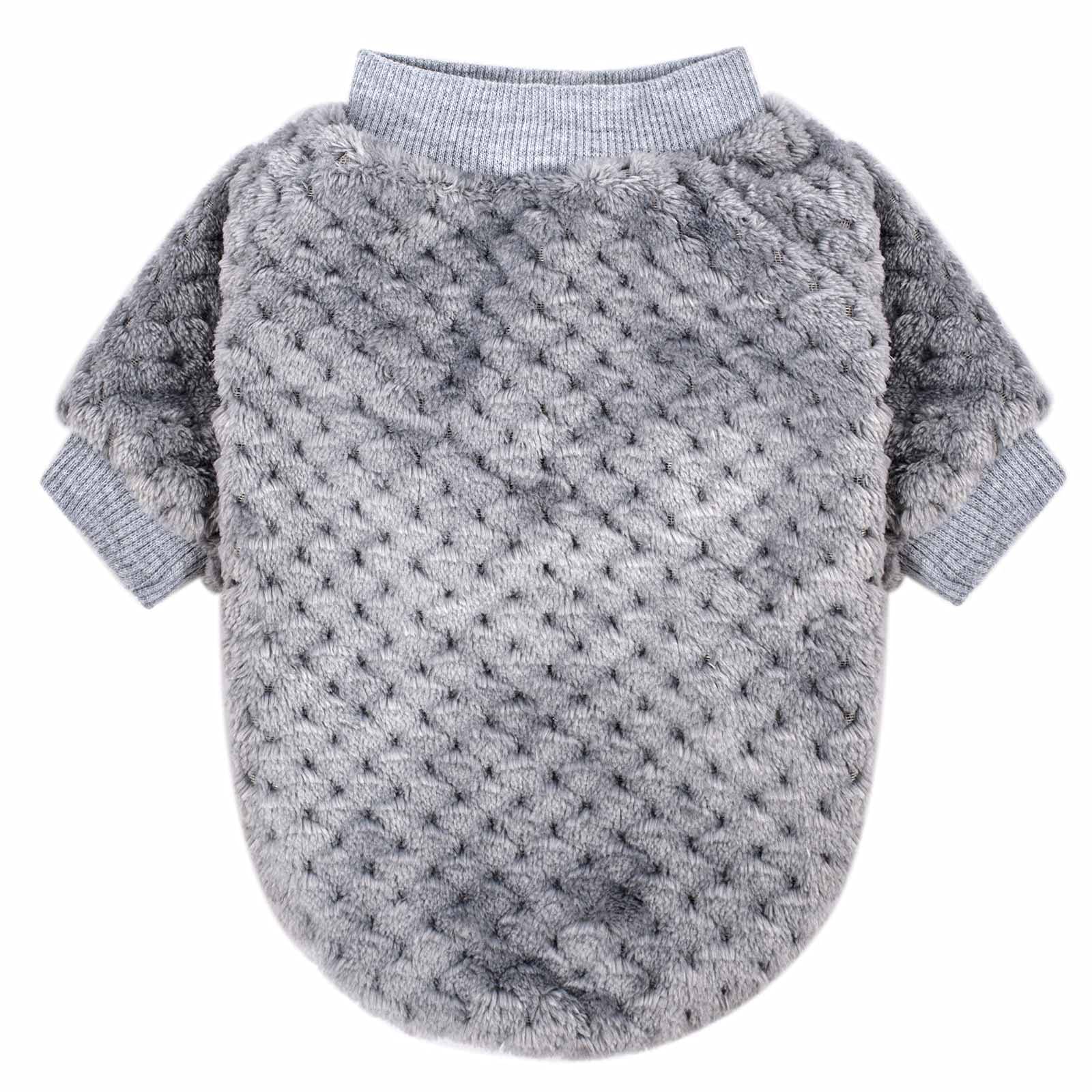 2 Pack Warm Soft Flannel Dog Sweaters for Small & Medium Dogs or Cats - Cozy Pet Clothes for Winter, Dog Shirt Coat Jacket (X-Large, Grey + Sky Blue) | Perfect for Indoor & Outdoor Use, Daily Walks, and Cold Weather Protection