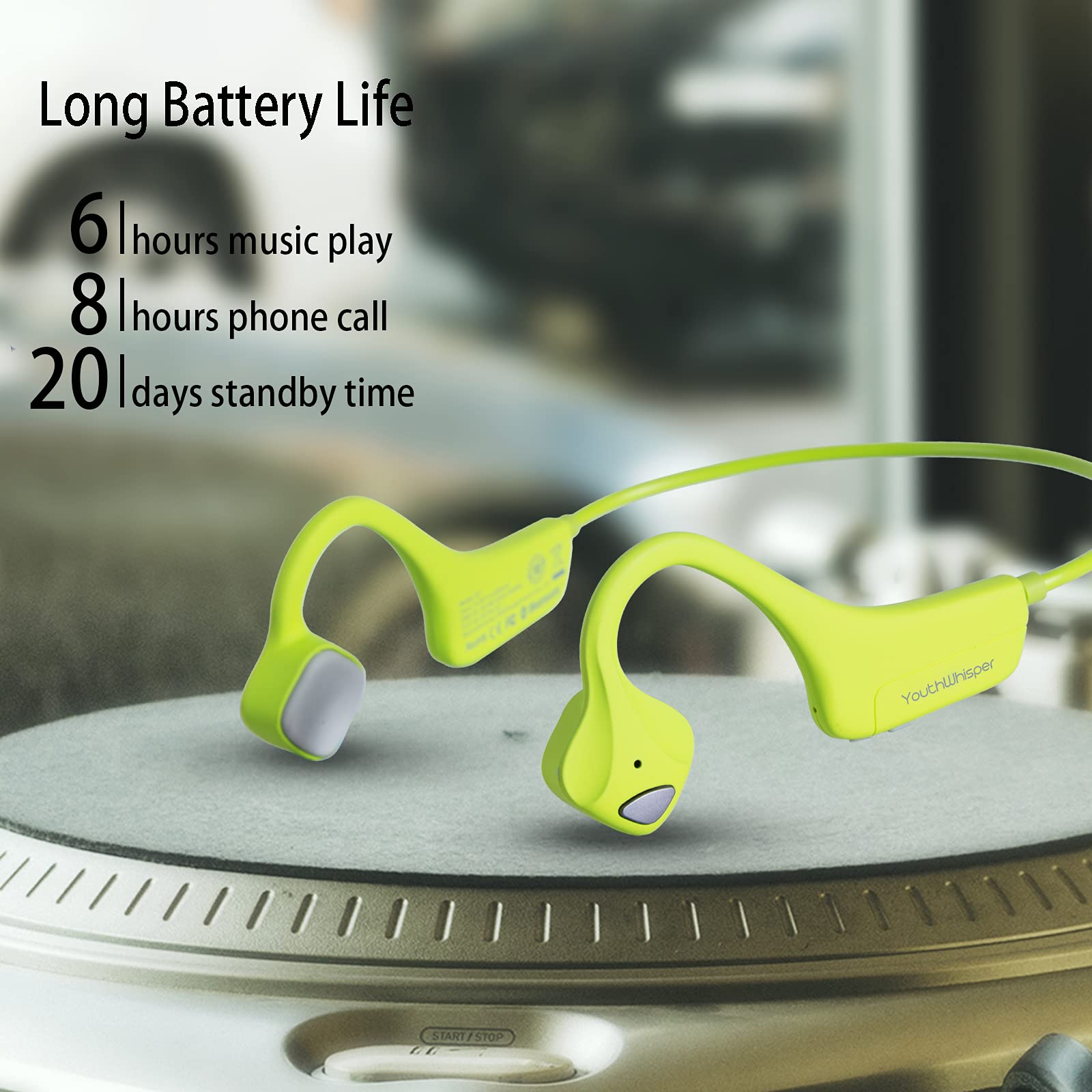 Bluetooth Bone Conduction Headphones with Mic - Open-Ear Wireless Sports Headset, Sweatproof & Waterproof for Running, Cycling, Workouts | Comfortable for All-Day Wear
