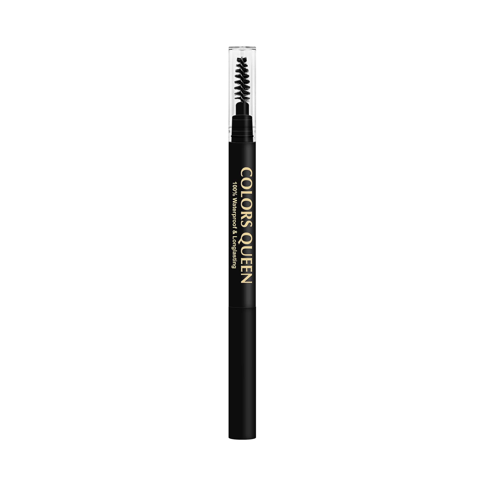 Colors Queen Brow Master Eyebrow Pencil with Spoolie Brush - Waterproof, Smudge Proof & Long Lasting - Natural Looking Brows for Everyday Makeup (Brown) | Perfect for Work, Date Night & Special Occasions