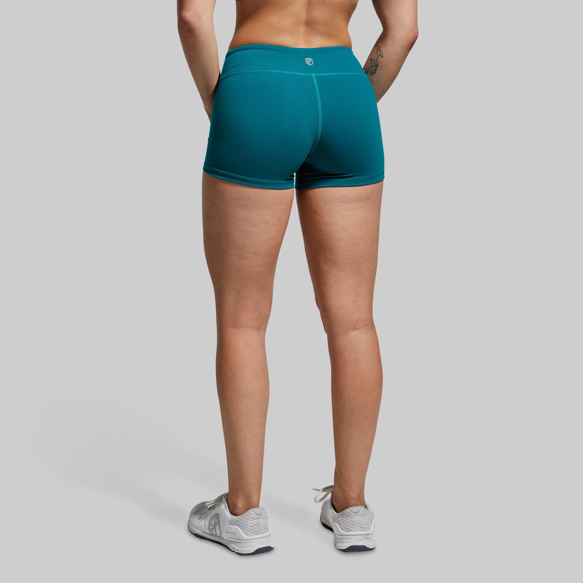 Renewed Vigor Booty Short 2.0 - High Waisted Workout Shorts for Women, Emerald Green Gym Yoga Running Shorts - Perfect for Fitness, Training & Active Lifestyle