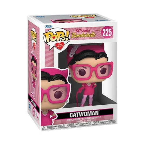 DC Bombshells Catwoman Breast Cancer Awareness Pop! Vinyl Figure #225 - Collectible Funko Pop for Superhero Fans & Charity Supporters - Perfect for Display, Gifts, and Awareness Campaigns