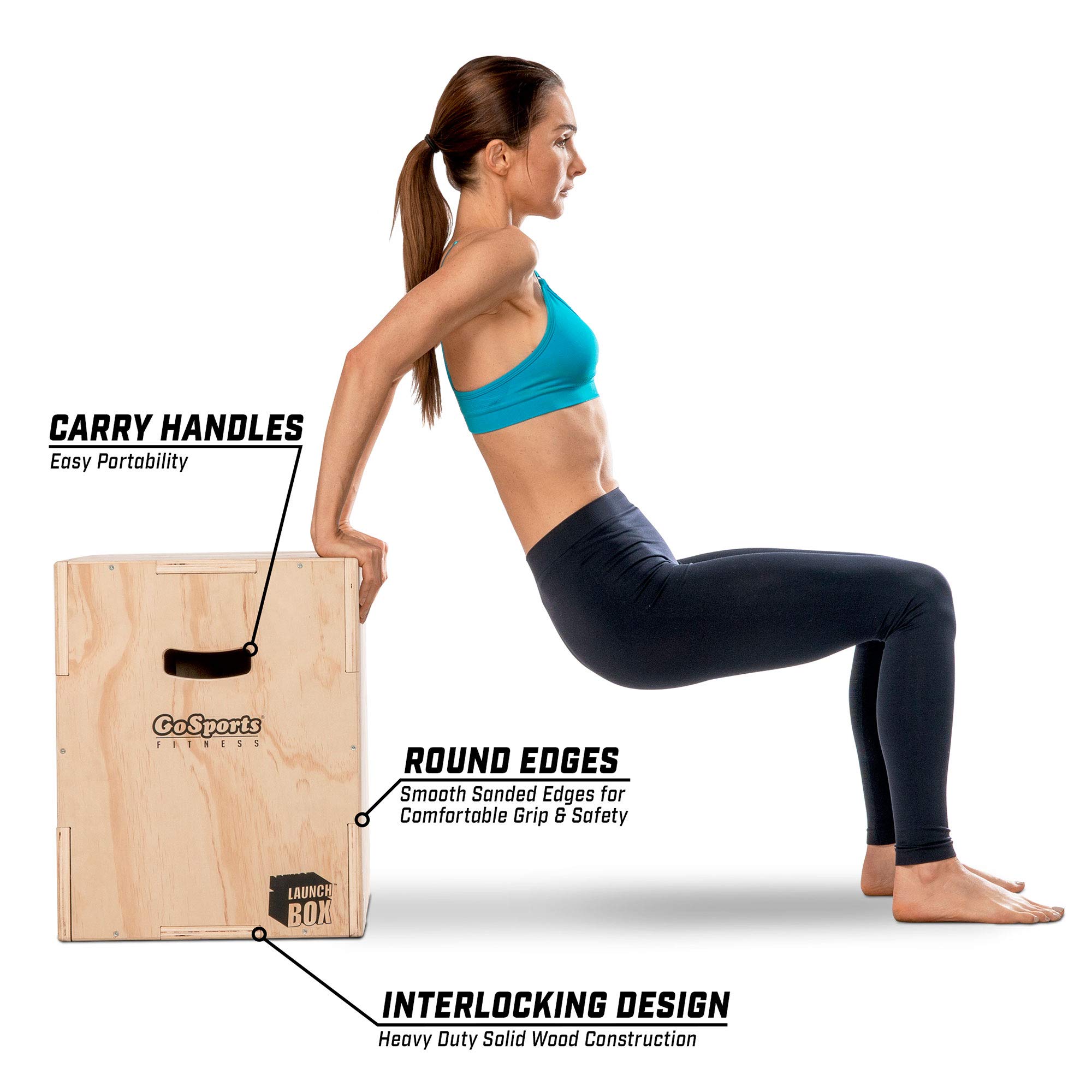 GoSports 3-in-1 Plyometric Jump Box Set - Small, Standard & XL Sizes for CrossFit, HIIT & Home Workouts - Adjustable Plyo Box for All Fitness Levels - Perfect for Gym, Outdoor & Functional Training