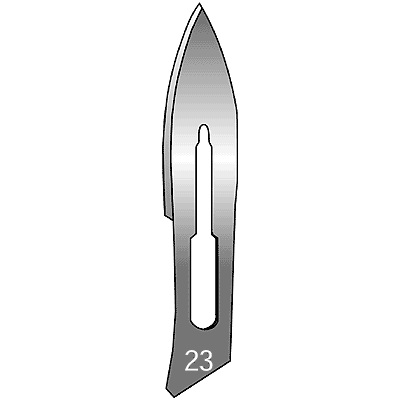 Premium Disposable Carbon Steel Surgical Blades #23 (Pack of 100) - Sterile, Sharp Medical Scalpels for Precision Procedures - Ideal for Hospitals, Clinics & First Aid Kits