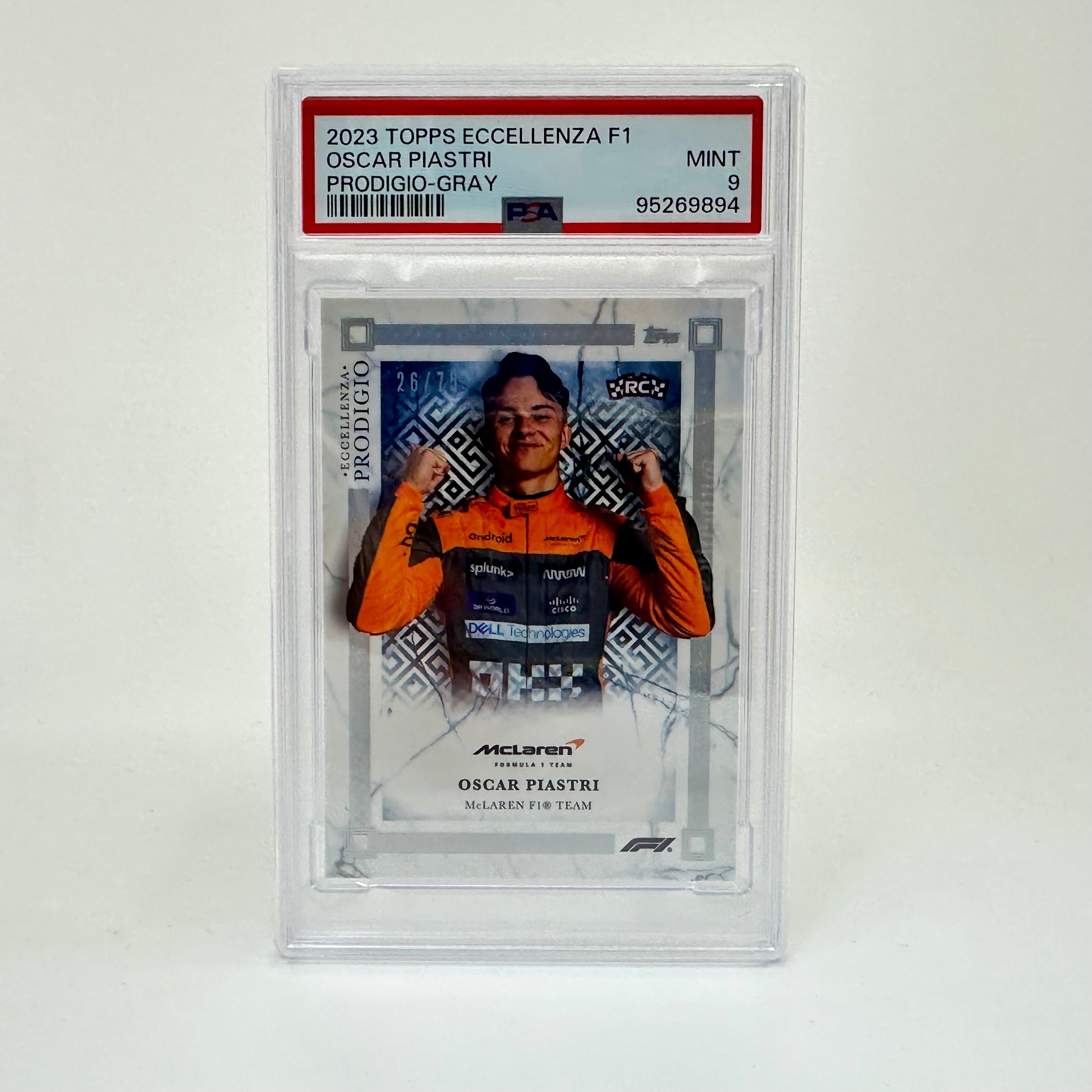2023 Topps Eccellenza F1 Oscar Piastri Rookie Card RC PSA 9 /75 Gray Prodigio - Perfect for F1 Collectors and Racing Memorabilia Enthusiasts