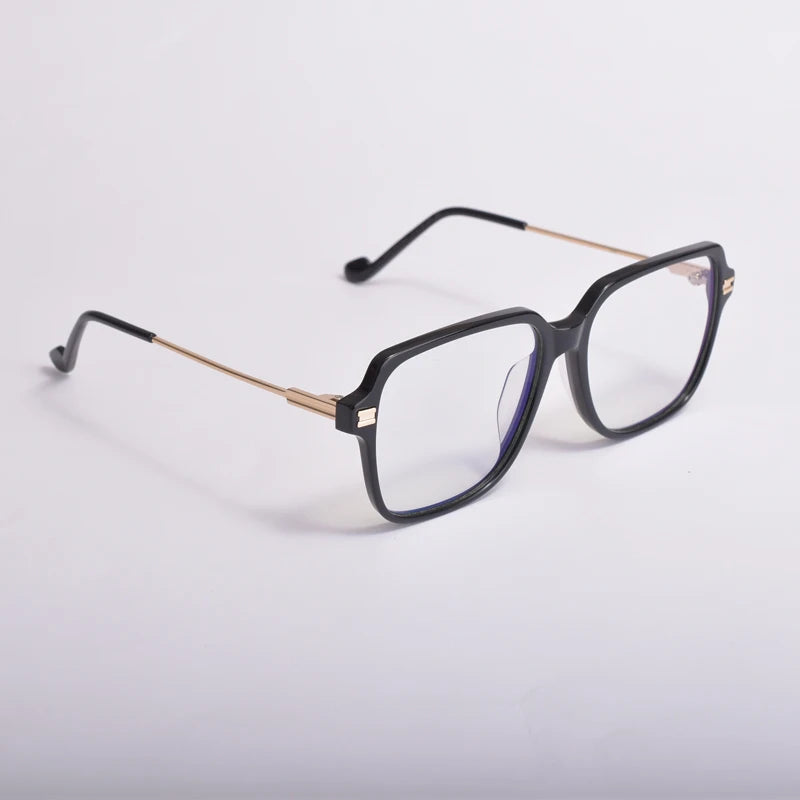 Aimee Unisex Full Rim Square Brow Line Acetate Eyeglasses 10544 - Stylish & Durable Eyewear for Men & Women - Perfect for Work, Reading & Fashion Accessories