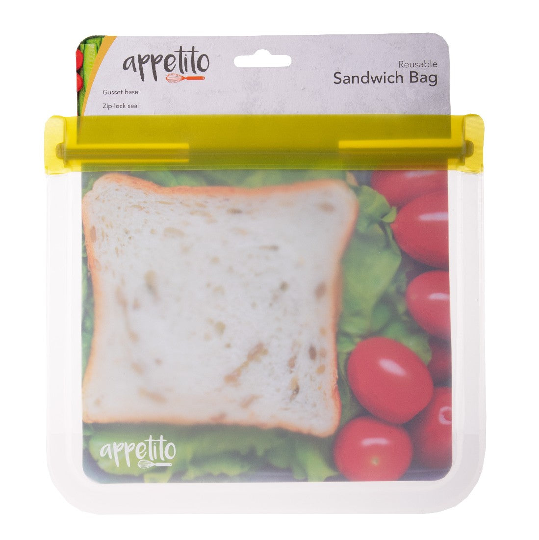 Appetito Reusable Mini Snack Bags 21.5x19.5 Inch - Eco-Friendly Food Storage for Kids Lunch, Travel & Picnics | Washable Sandwich Bags for School, Work & Outdoor Activities