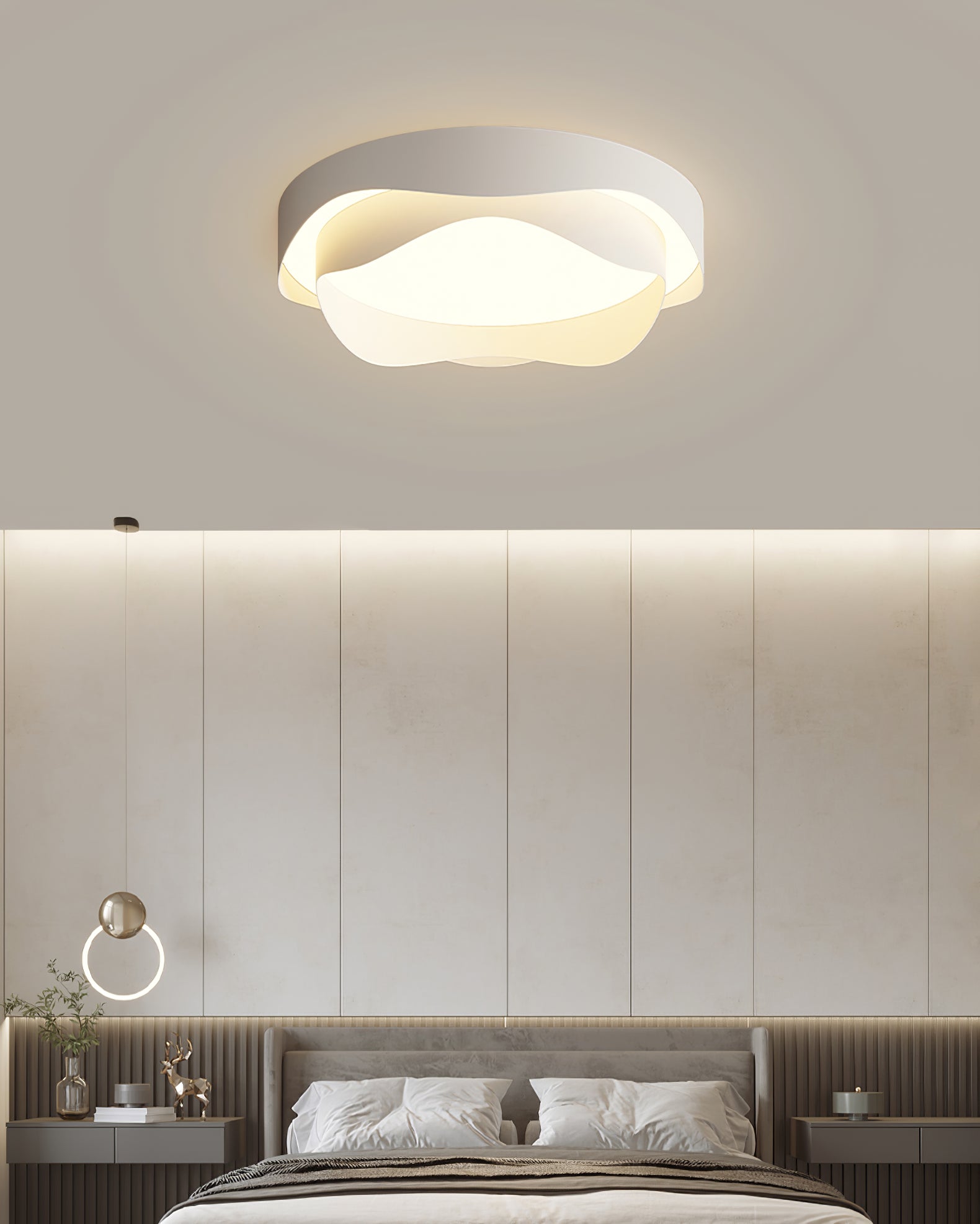 Cenia LED Ceiling Light Fixture - Modern Dimmable Flush Mount Lighting for Bedroom, Living Room & Kitchen - Energy Efficient Bright White Light (3000K-6500K) - Easy Installation Home & Office Lighting Solution