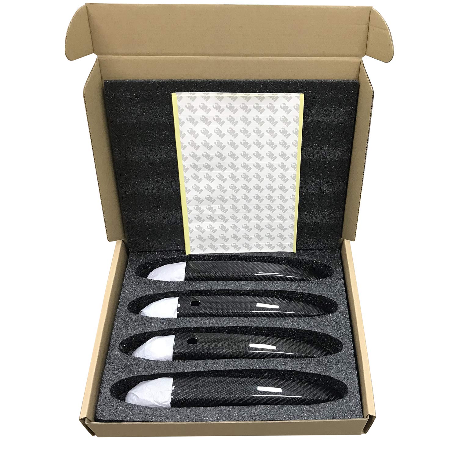Authentic Carbon Fiber Door Handle Cover for Maserati Ghibli 2014-2019 & Levante 2016-2019 - Premium Exterior Accessories with Smart Keyhole Design (Perfect for Car Detailing & Luxury Vehicle Protection)