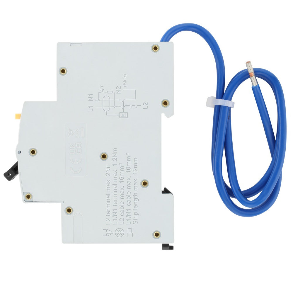 BG Fortress Type A Double Pole C Curve RCBO 6A - 30mA Residual Current Circuit Breaker with Overload Protection for Home & Commercial Electrical Safety | Perfect for Kitchen, Bathroom & Outdoor Power Circuits