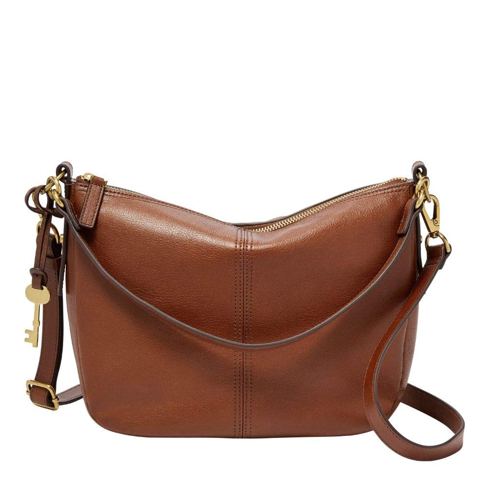 Fossil Women's Jolie Leather Crossbody Handbag & Logan Faux Leather RFID Wallet Set - Brown - Perfect for Work, Travel & Everyday Use