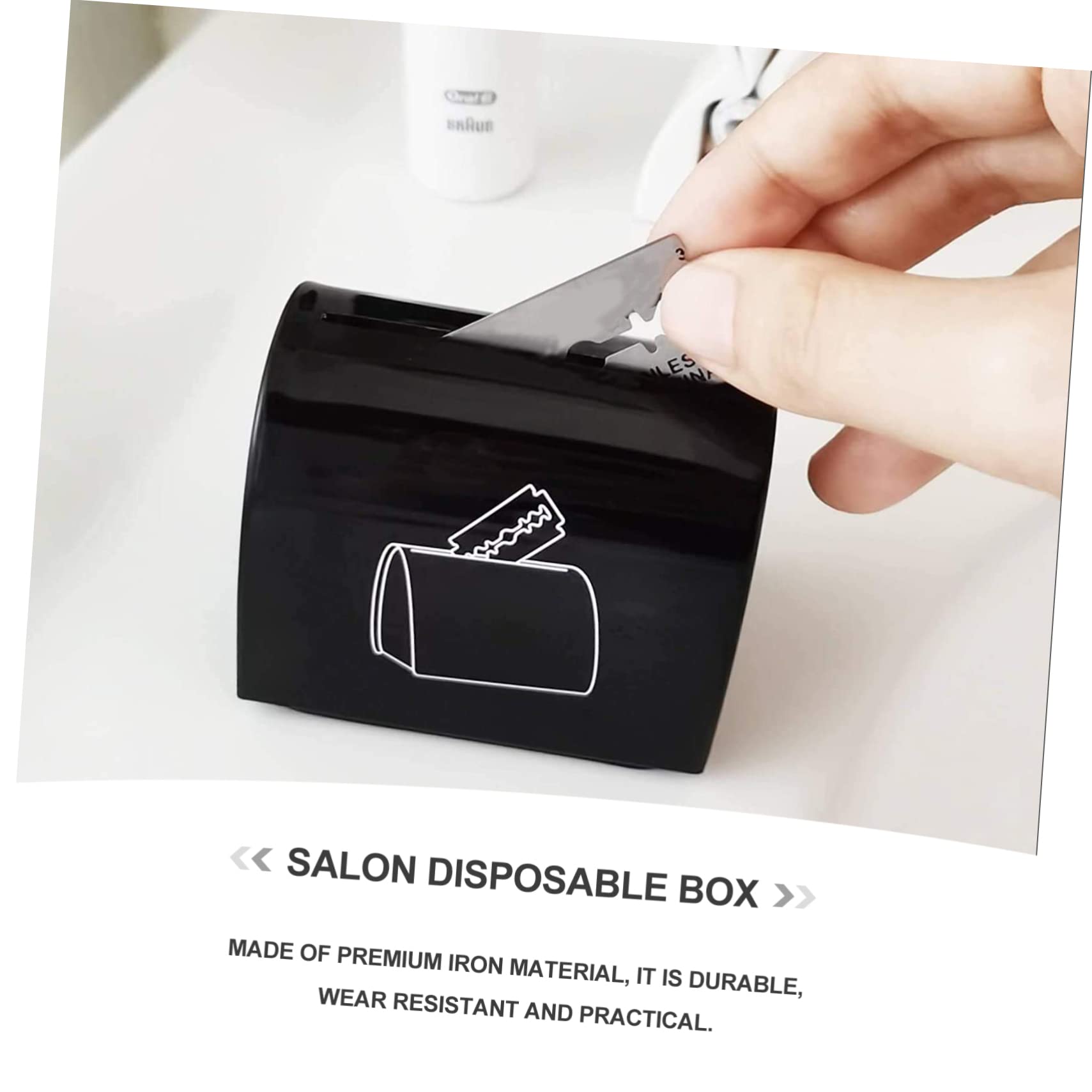 FOMIYES Metal Razor Blade Storage Box - Compact Disposable Razor Blade Dispenser for Barber Shops & Salon - Safe & Durable Blade Organizer for Shaving, Hair Cutting & Grooming Tools