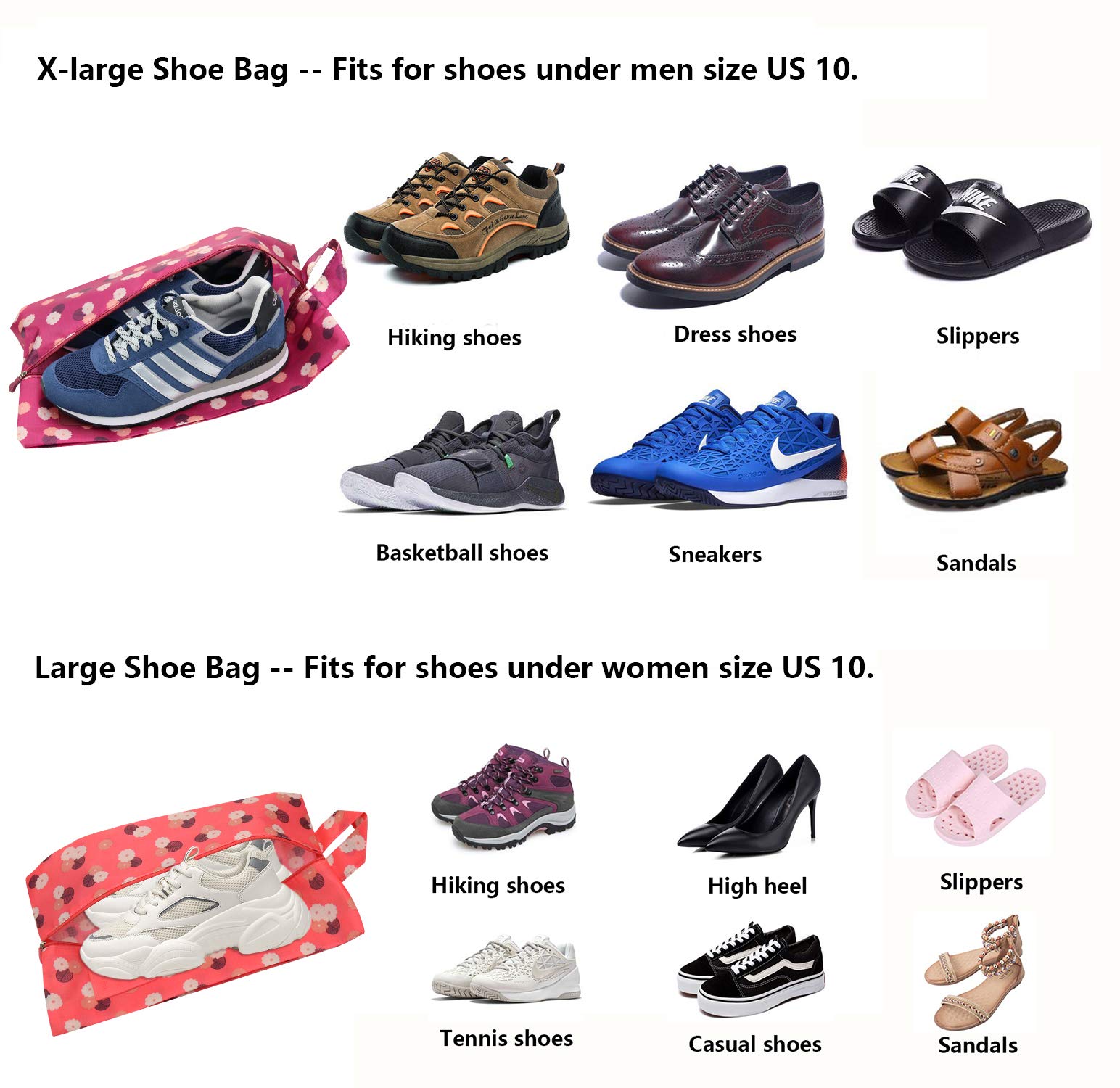 Waterproof Travel Shoe Bags - Portable Shoe Storage Pouch with Handle for Men & Women | Perfect for Gym, Vacation & Business Trips