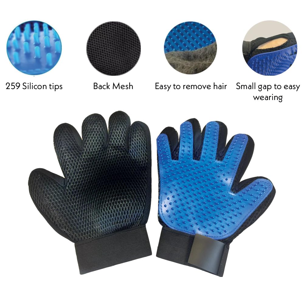 Pet Grooming Glove - Efficient Deshedding Brush for Dogs & Cats, Gentle Massaging Tool for Long & Short Fur, Reusable & Easy to Clean - Perfect for Bath Time, Shedding Season & Daily Grooming at Home
