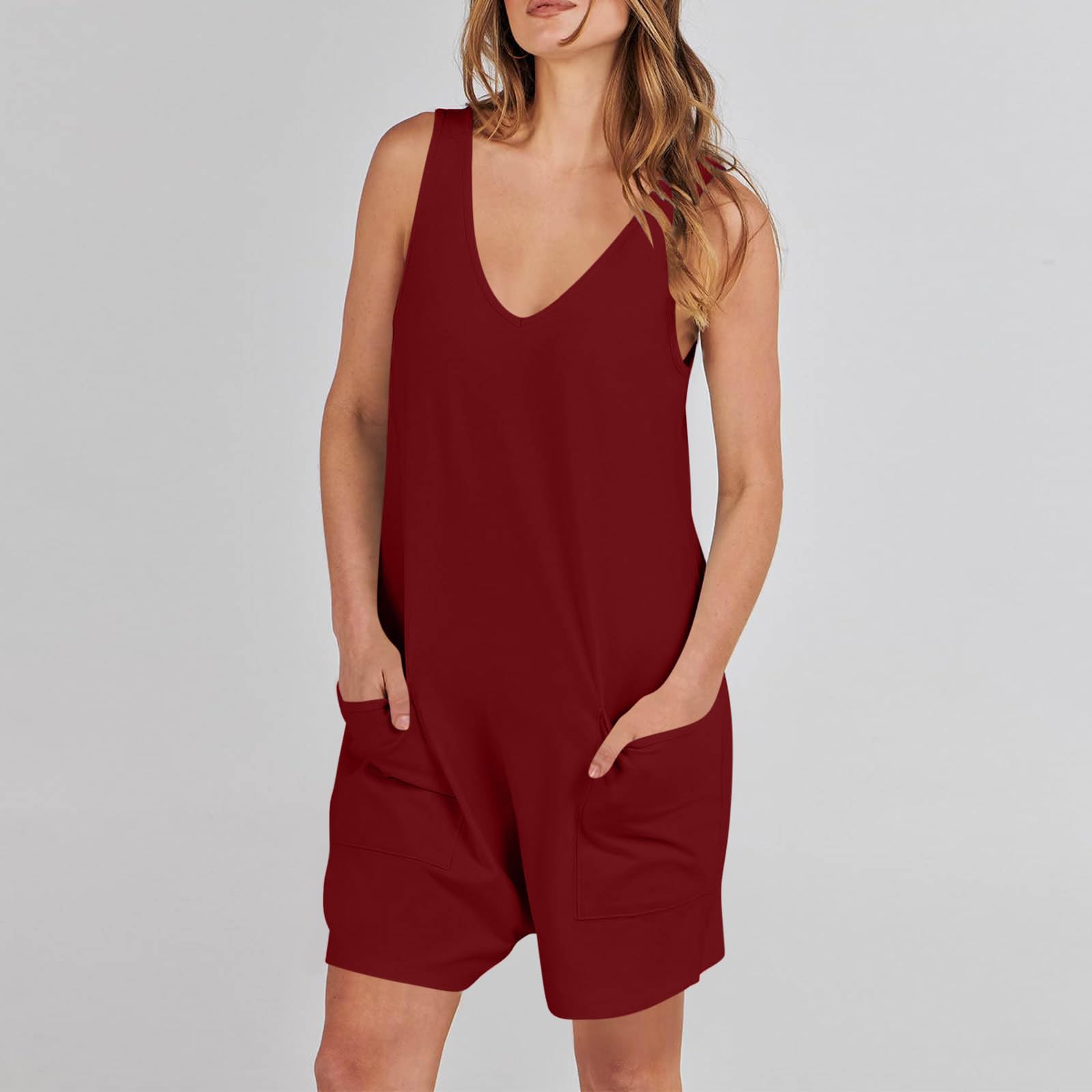 Women's Casual Rompers 2024 - Summer Loose Overalls with Pockets | Comfy Outfit for Beach & Travel