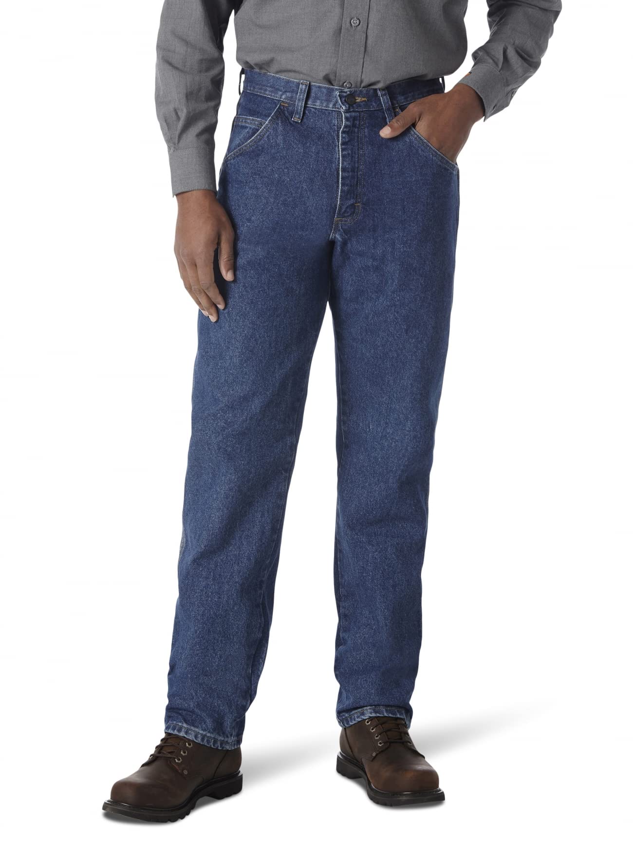 Wrangler Men's Riggs Workwear Flame Resistant Relaxed Fit Jeans - Durable & Comfortable for Construction, Oilfield & Outdoor Jobs