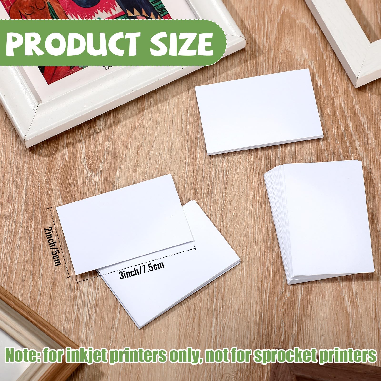 Fuutreo 200 Sheets Glossy Photo Paper 200gsm - Premium Inkjet Printer Paper for Pictures (2x3 Inch) - Ideal for Photo Printing, Scrapbooking & Craft Projects