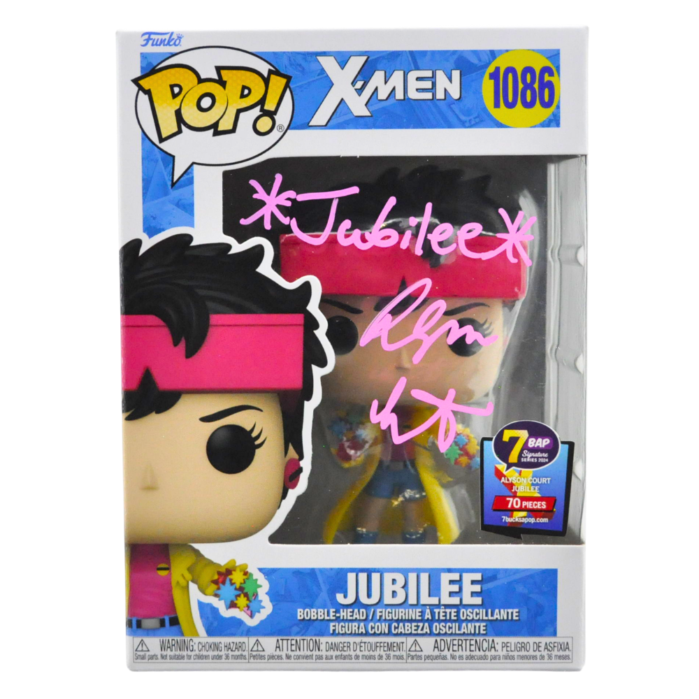 Signature Series Alyson Court Signed Jubilee (X-Men) Pop! Vinyl Figure - Limited Edition 1086/70 - Collectible for X-Men Fans & Comic Book Enthusiasts - Perfect for Display, Gifts, and Comic Conventions