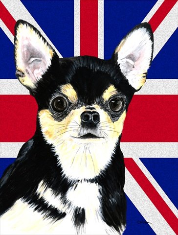 British Flag Garden Decor - Union Jack Chihuahua Statue for Outdoor & Indoor Use - Perfect for UK Themed Gardens, Patios, and Home Decor