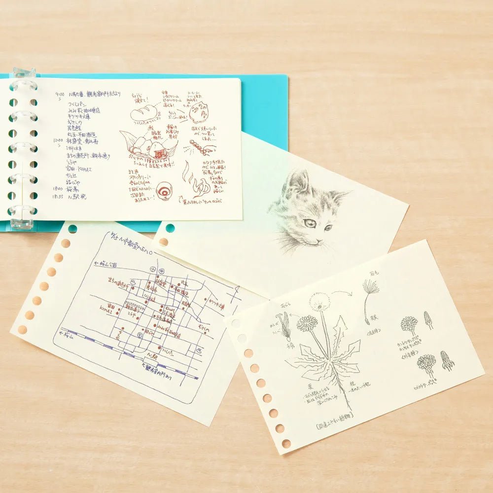 Maruman Write Easy Creative Mini Loose Leaf Notebook - Portable 50 Sheets for Journaling, Note Taking & Sketching - Perfect for Students, Office & Travel