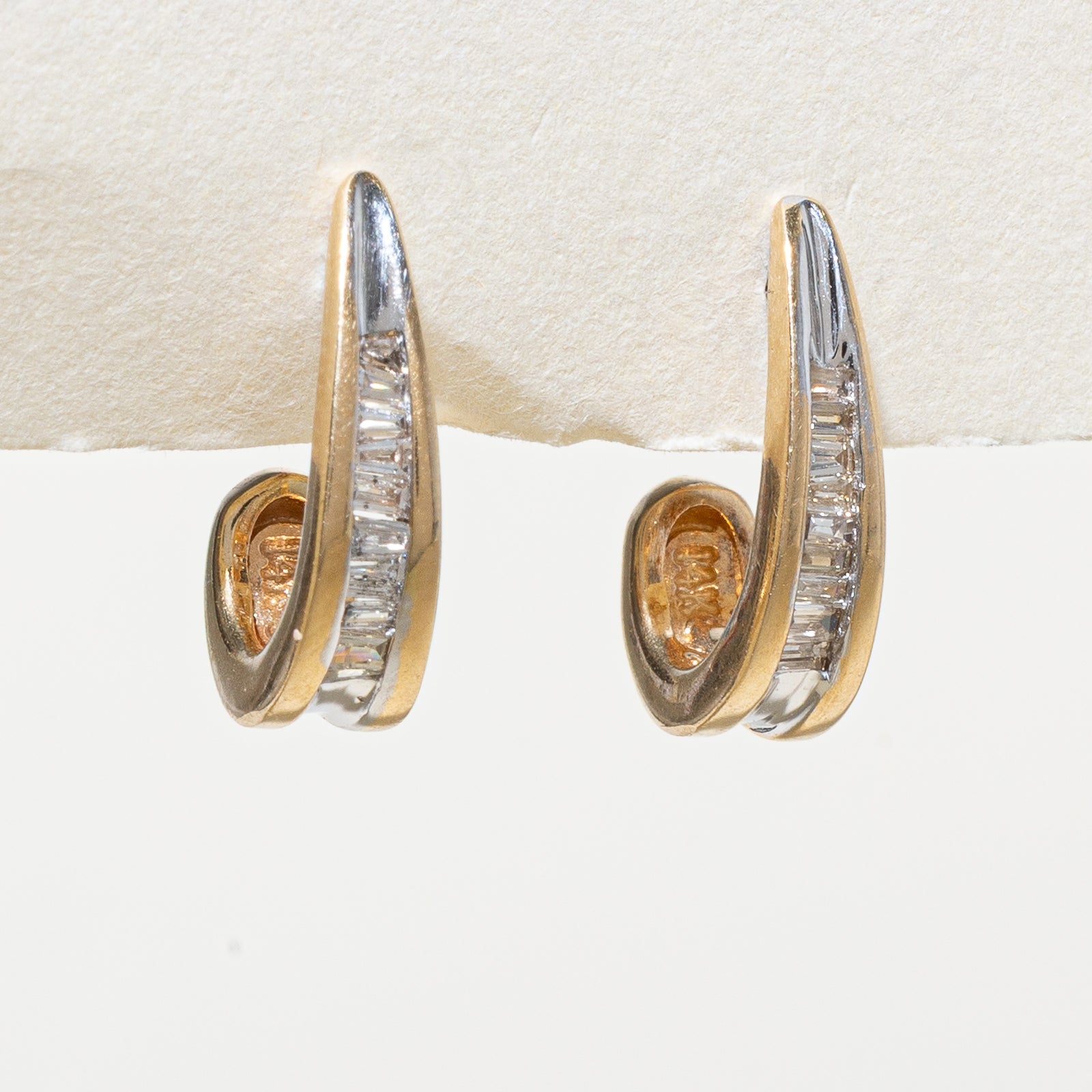 14K Gold Channel Set Diamond Huggie Earrings - 0.16ctw Total Weight | Elegant Everyday Hoop Earrings for Women, Perfect for Work, Date Night & Special Occasions
