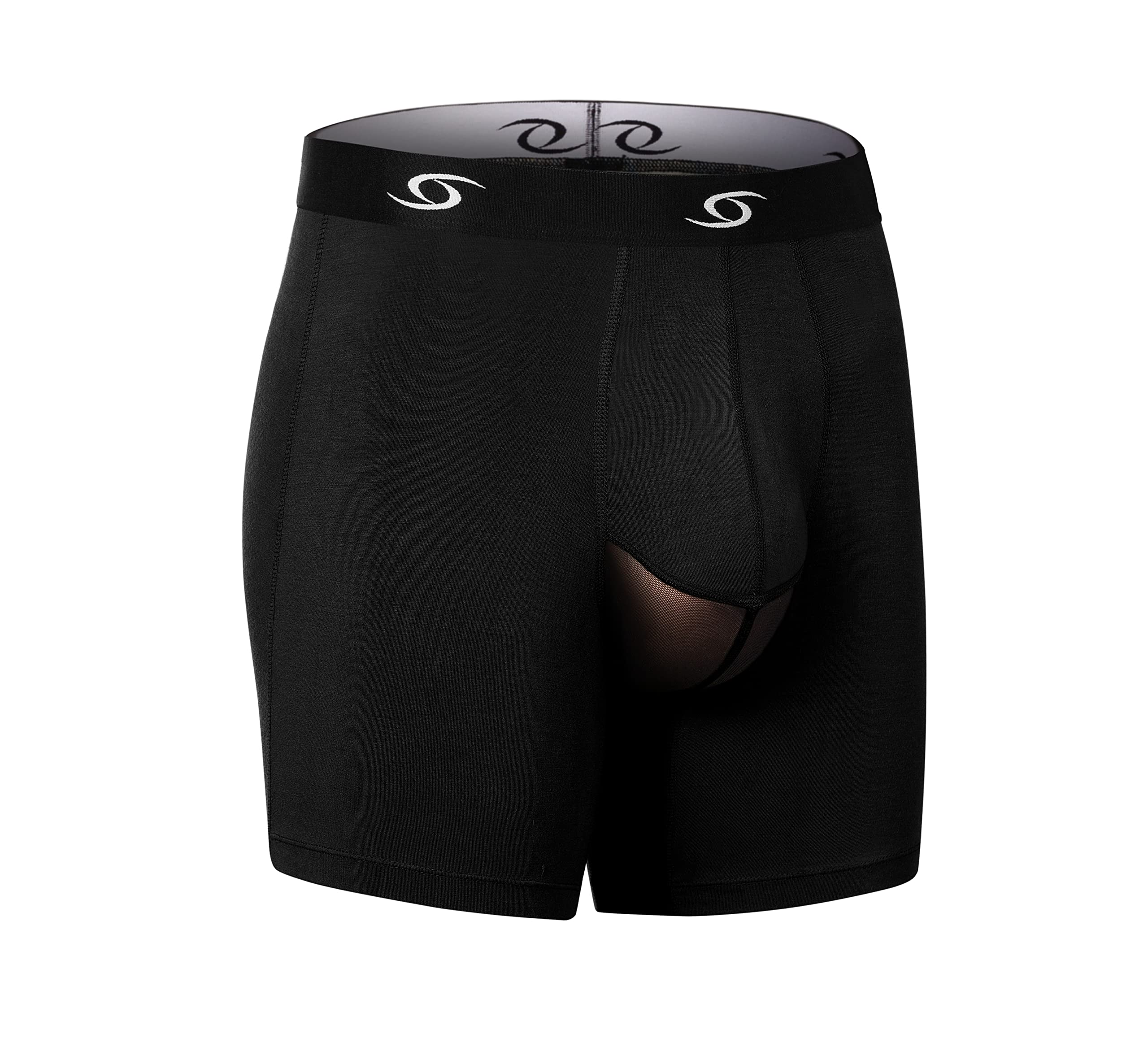 Premium Men's Modal Boxer Briefs 3-Pack - Soft Breathable Underwear with Support Pouch for Comfort & Style - Perfect for Workout, Travel & Everyday Wear