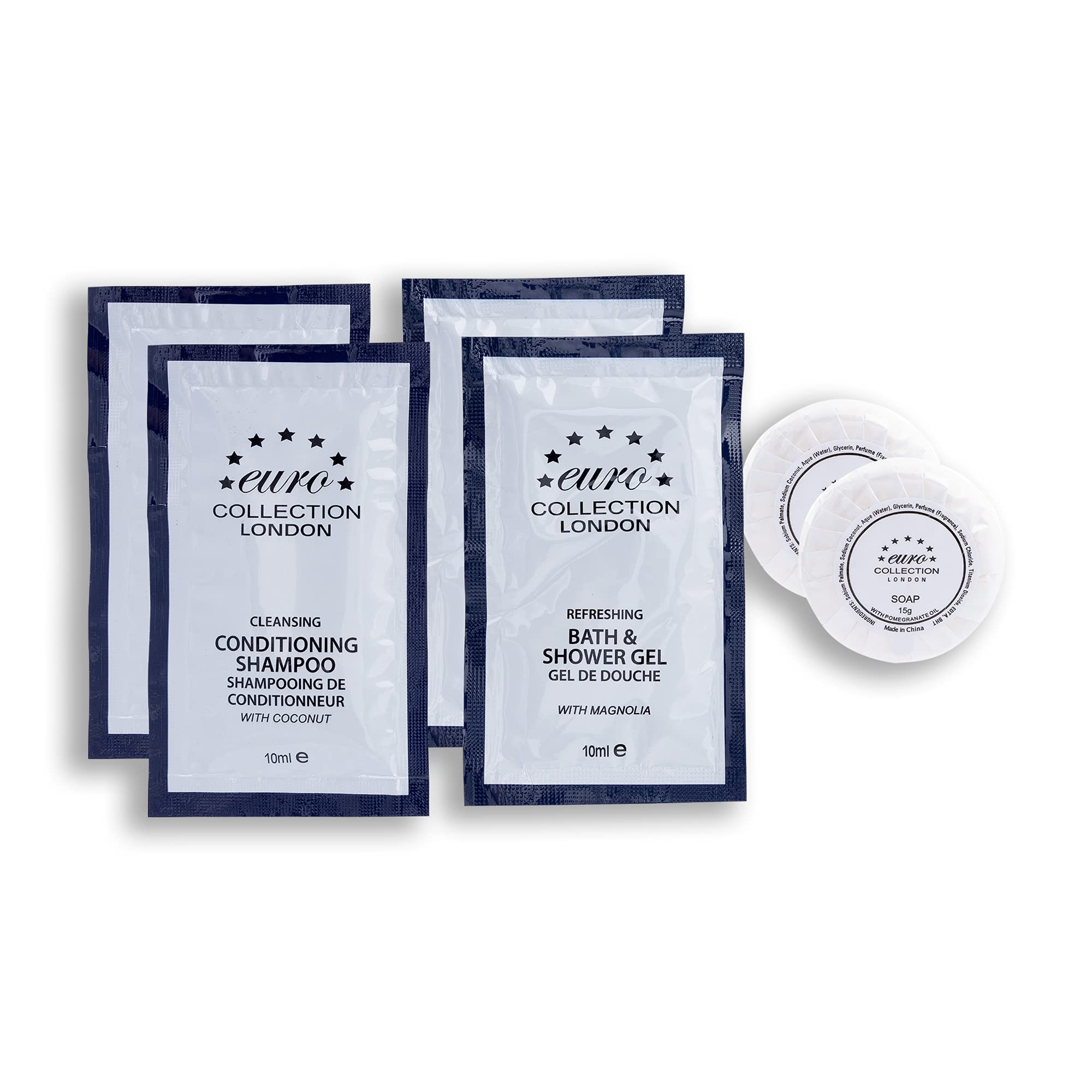 Anti-Dandruff Conditioning Shampoo & Body Wash - Mini Travel Size (10ml Sachets & 15g Bars) for Sensitive Skin - Pack of 300 (100 Each) - Perfect for Hotels, Gyms & On-the-Go Hygiene