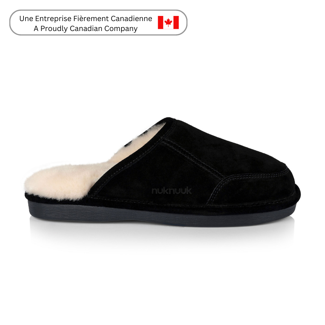 Brandon Men's Comfortable House Slippers - Soft Indoor/Outdoor Slippers for Men with Non-Slip Sole (Black) - Perfect for Home, Lounge, and Backyard Relaxation