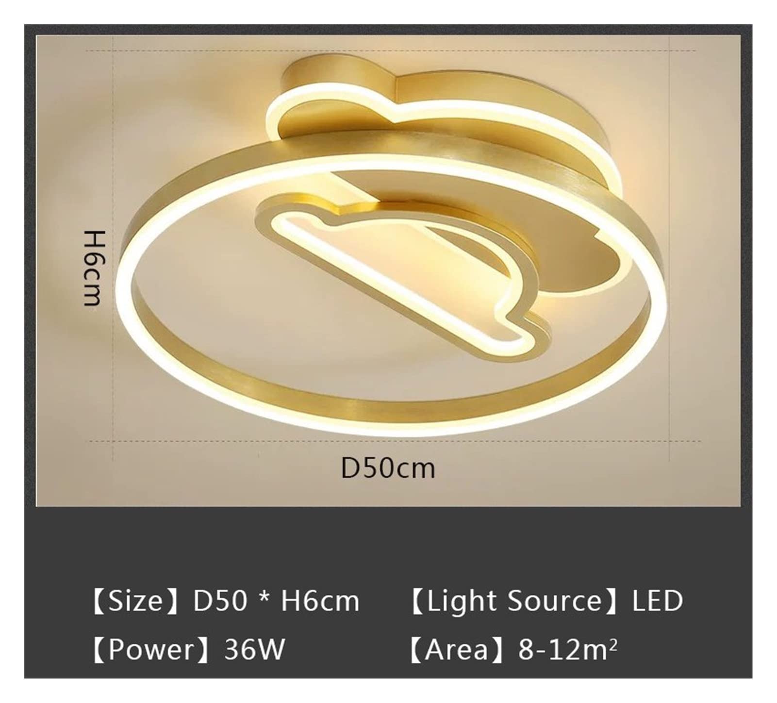 Modern Gold LED Chandelier - Dimmable Ceiling Light with Remote Control, Aluminum Fixture for Bedroom, Living Room & Kitchen | Energy Efficient Lighting for Home Decor & Dining Areas