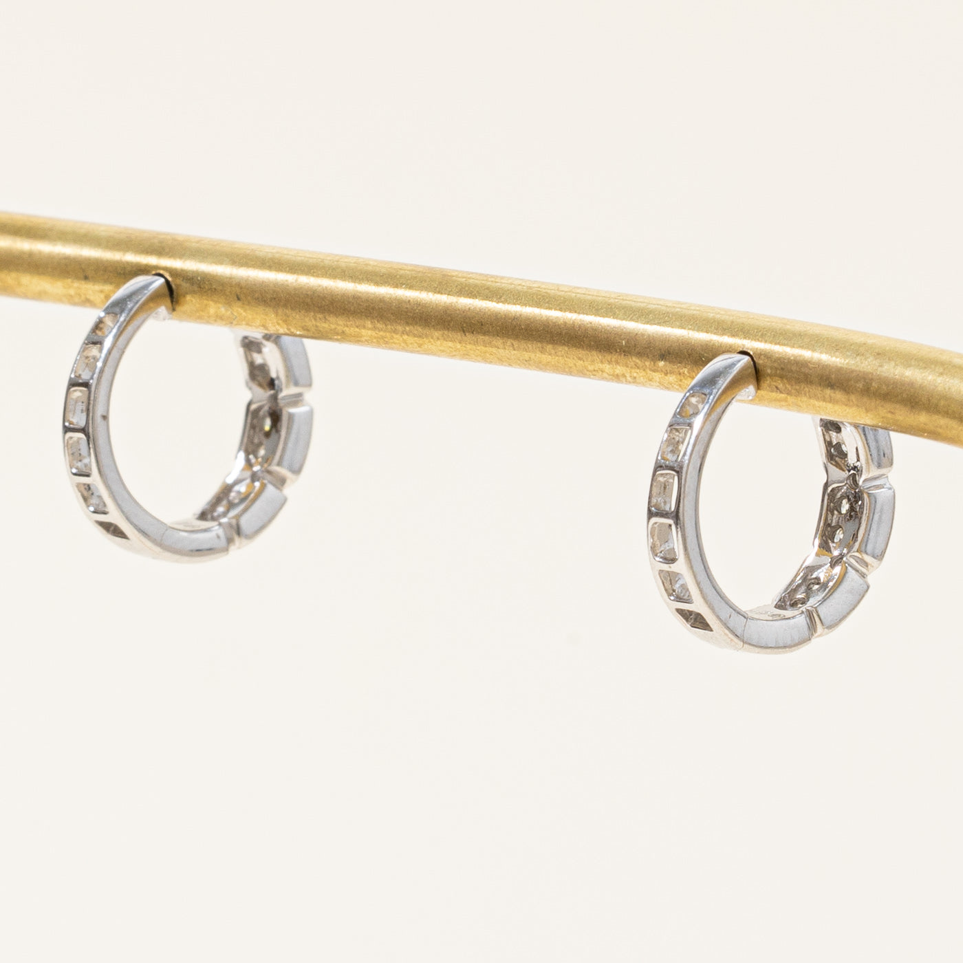 0.27ctw Diamond Huggie Hoop Earrings for Women - 14K Gold Plated Cubic Zirconia Stud Earrings | Perfect for Everyday Wear, Date Night & Special Occasions