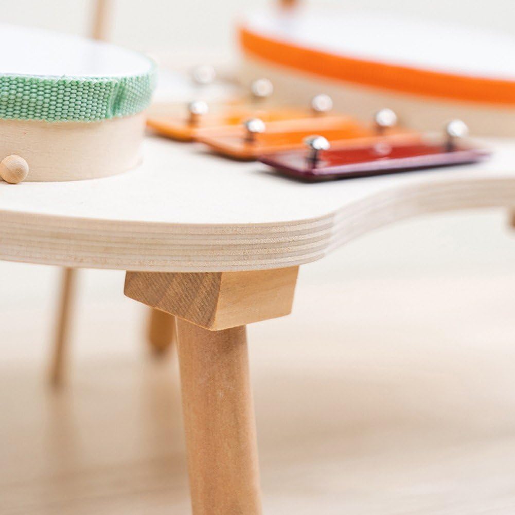 Kids Wooden Drum Kit - Montessori Musical Toy Set for Babies & Toddlers - Early Education Instrument with Natural Wood Design - Perfect for Home Play, Classroom Learning & Birthday Gifts