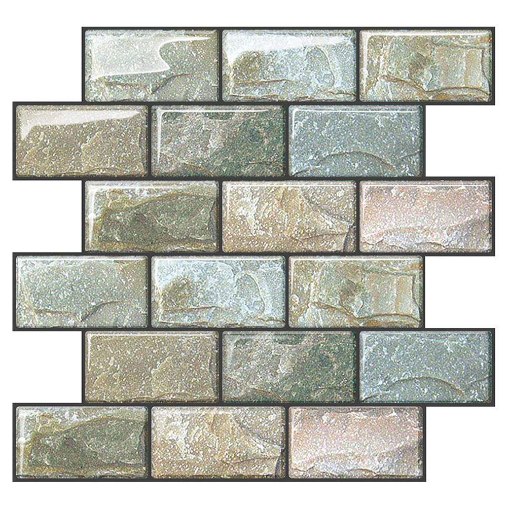 Self-Adhesive 3D Brick Wall Tiles - Peel and Stick Kitchen Backsplash (10 Sheets 10
