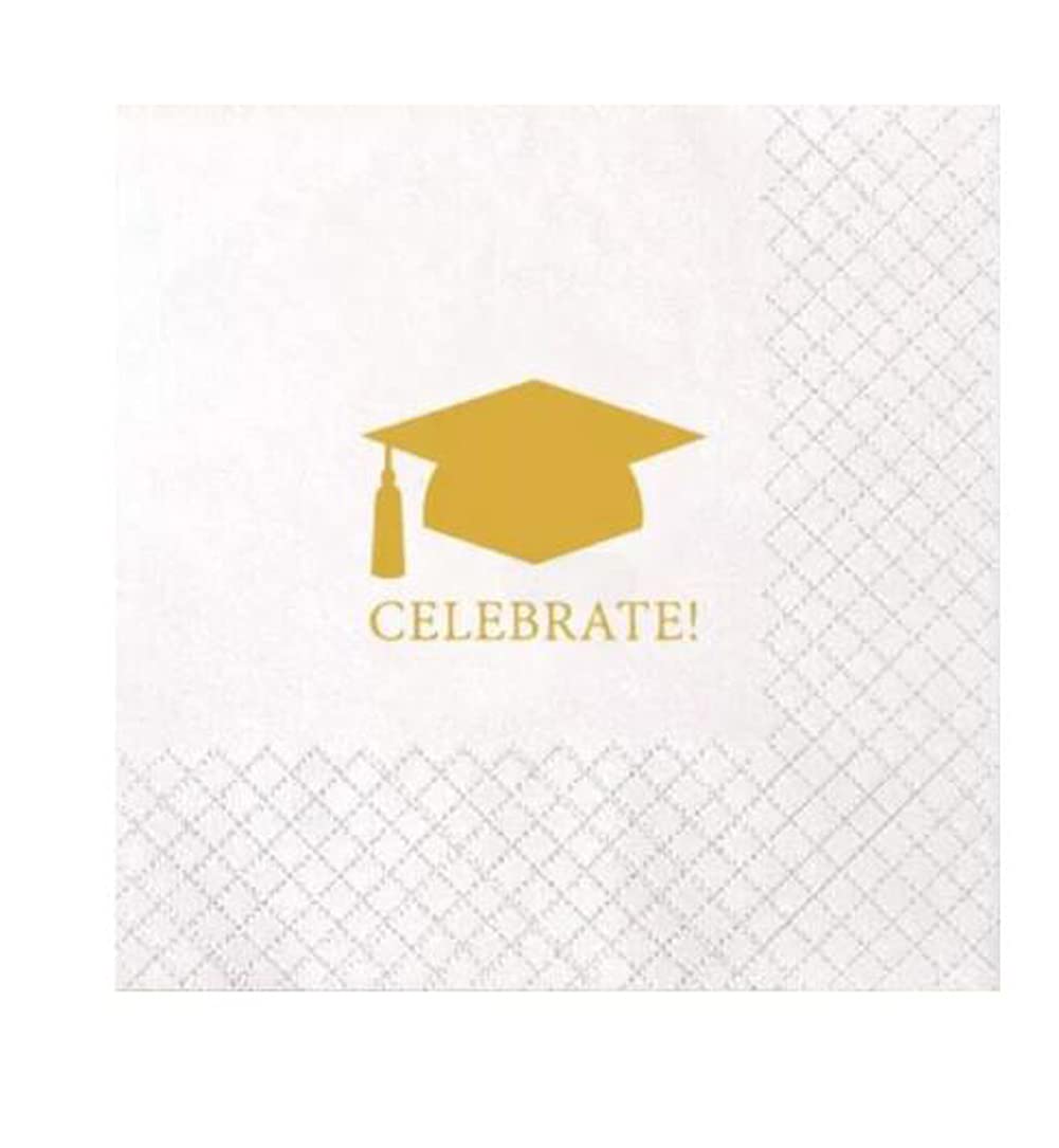 100-Pack Premium Graduation Party Napkins - Elegant Design for Commencement Celebrations, Decorations & Photo Backdrops - Perfect for High School & College Graduation Parties, Open Houses & Milestone Events