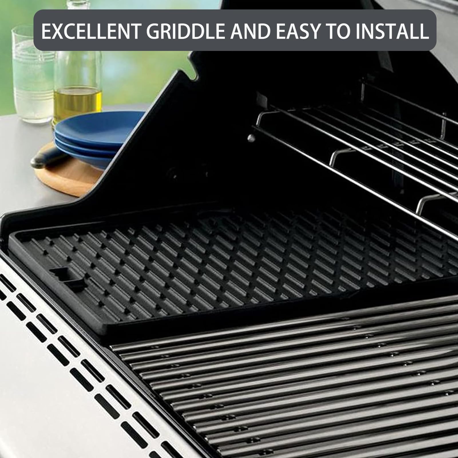 Weber Summit Series Reversible Cast Iron Grill Griddle Replacement Parts - Compatible with Summit E-470, S-470, E-670, S-670, S-660, S-420, S-460, E-420, S-450, S-620, Summit Gold A, B, D, A6, B6, C4, D4, D6 - 1 Pack - Perfect for Outdoor BBQ, Camping & Backyard Cooking