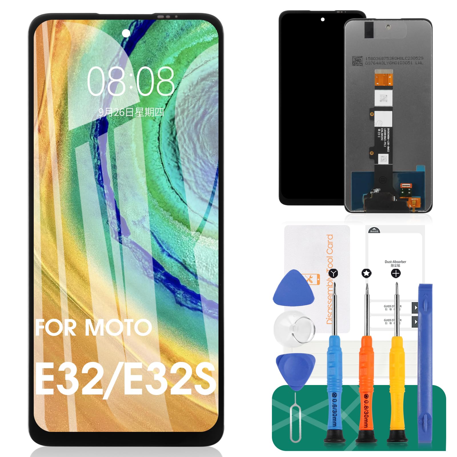 Original Motorola Moto E32/E32S/G22 LCD Screen Replacement - Touch Screen Digitizer Assembly with Frame - Repair Part for Cracked/Damaged Display - Perfect for DIY Phone Repair & Screen Replacement Projects